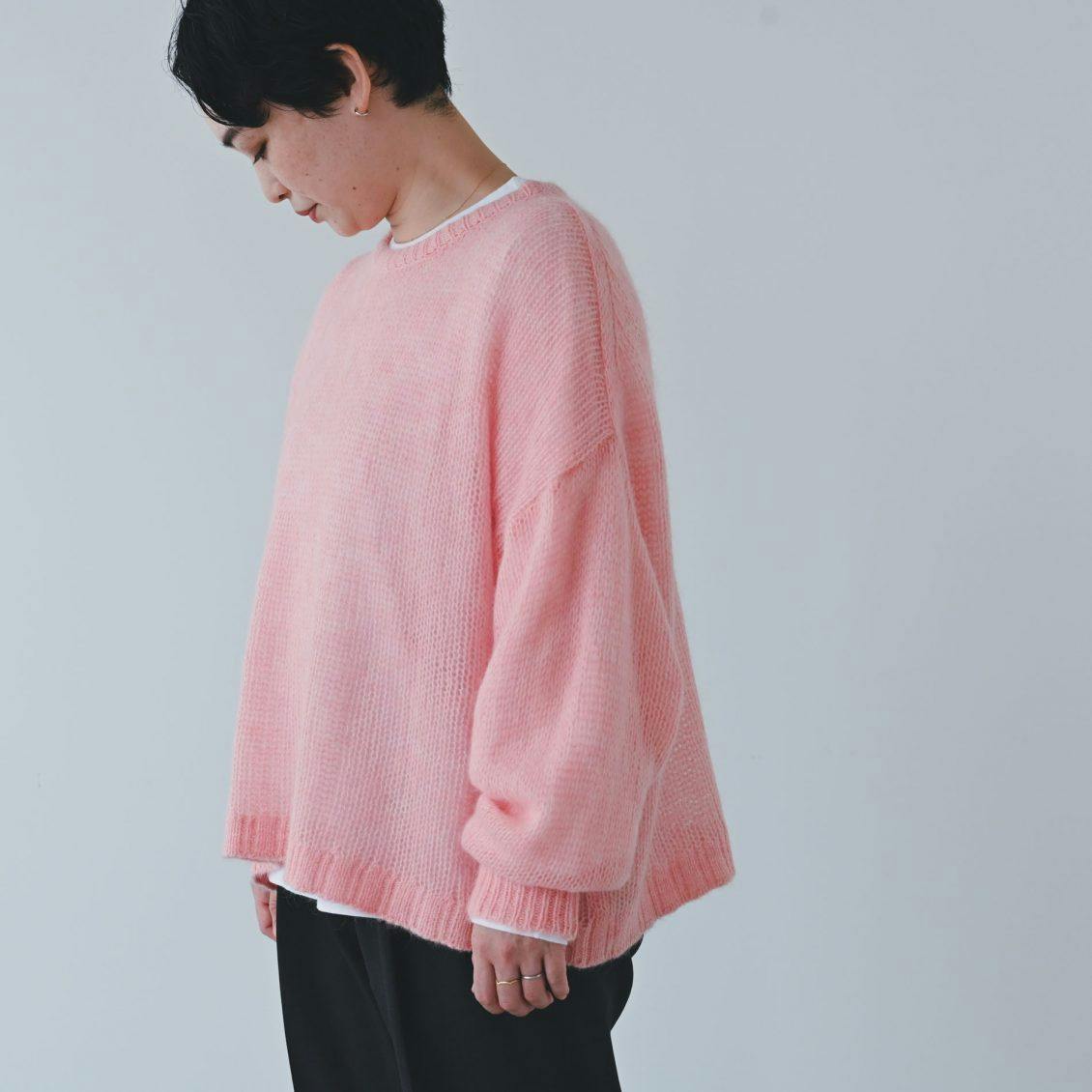 着用レビュー】ふわふわの「アルパカ混の起毛ニット」を身長の違う4人