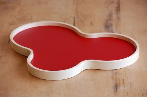 取扱い終了】フィンランド/majamoo/マヤムー/白樺のトレー/レッド