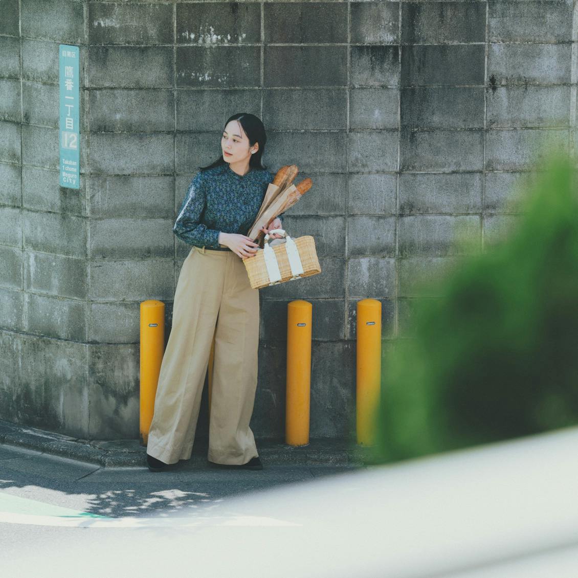 暮らしに、ときめき」大人のための柄ブラウス / ネイビー、ブラウン