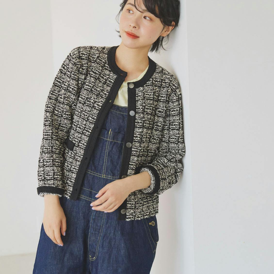 カジュアルも、きちんとも」ツイード柄のニットジャケット - 北欧