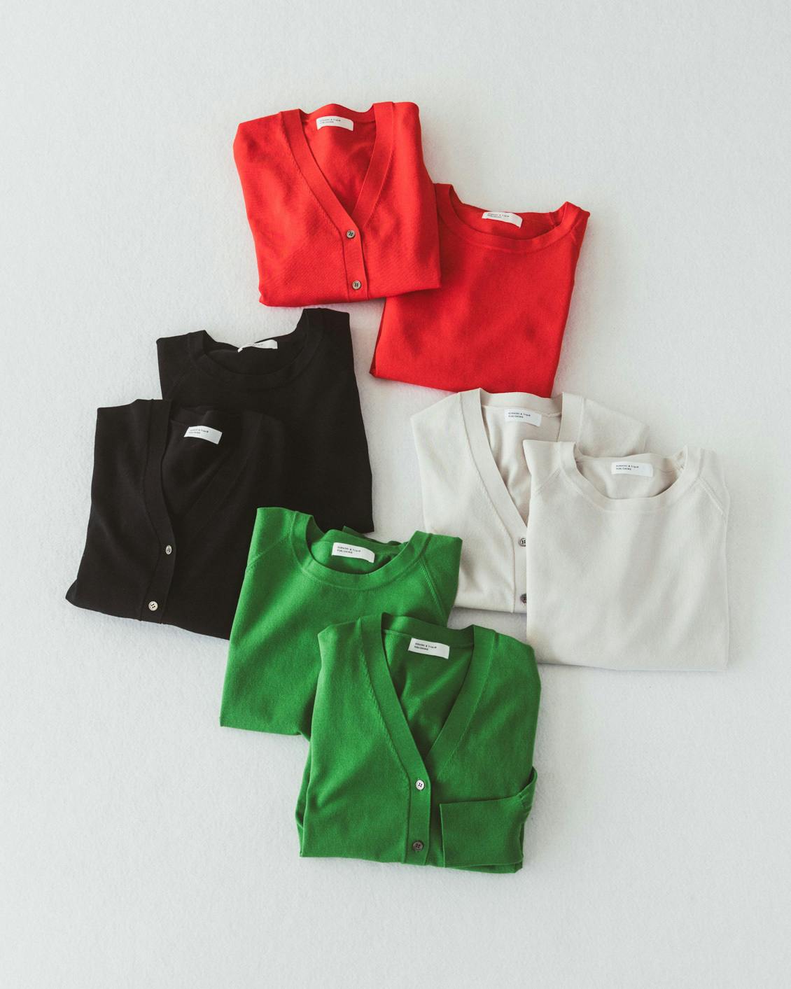 カジュアルから、きちんとまで」アンサンブルニット（半袖