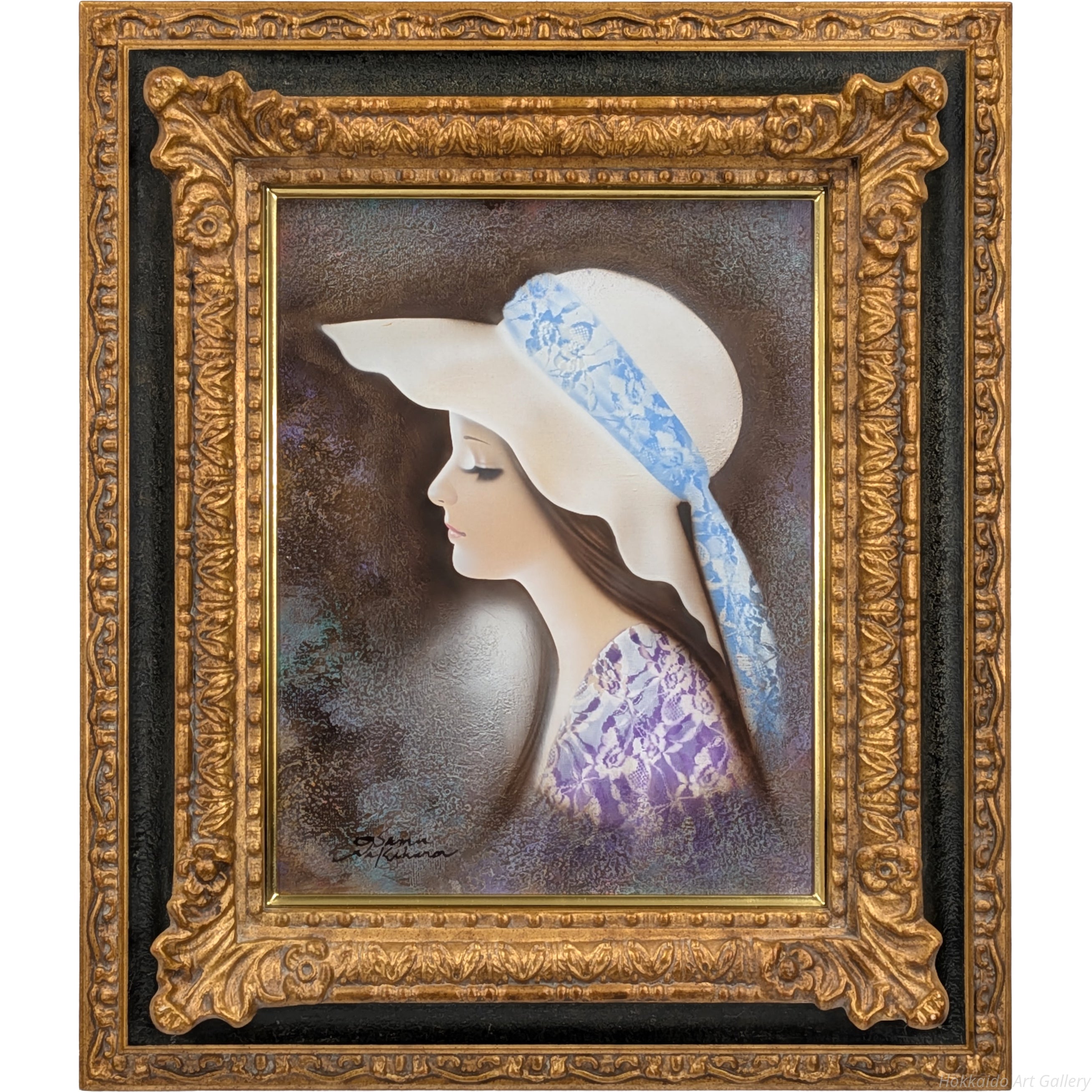 中原脩 『帽子の女』 油彩画 - 北海道画廊