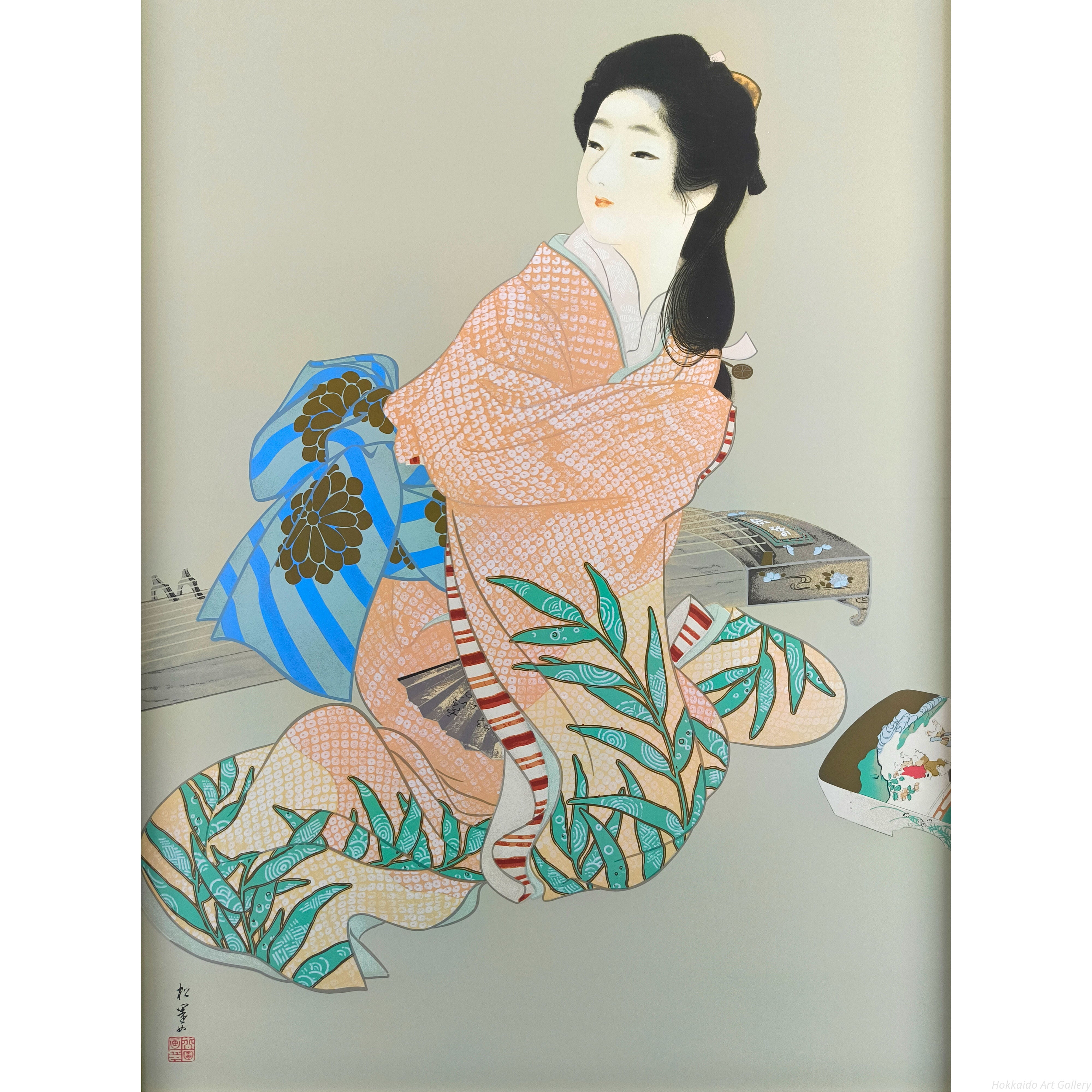 上村松園 『娘深雪』 シルクスクリーン - 北海道画廊