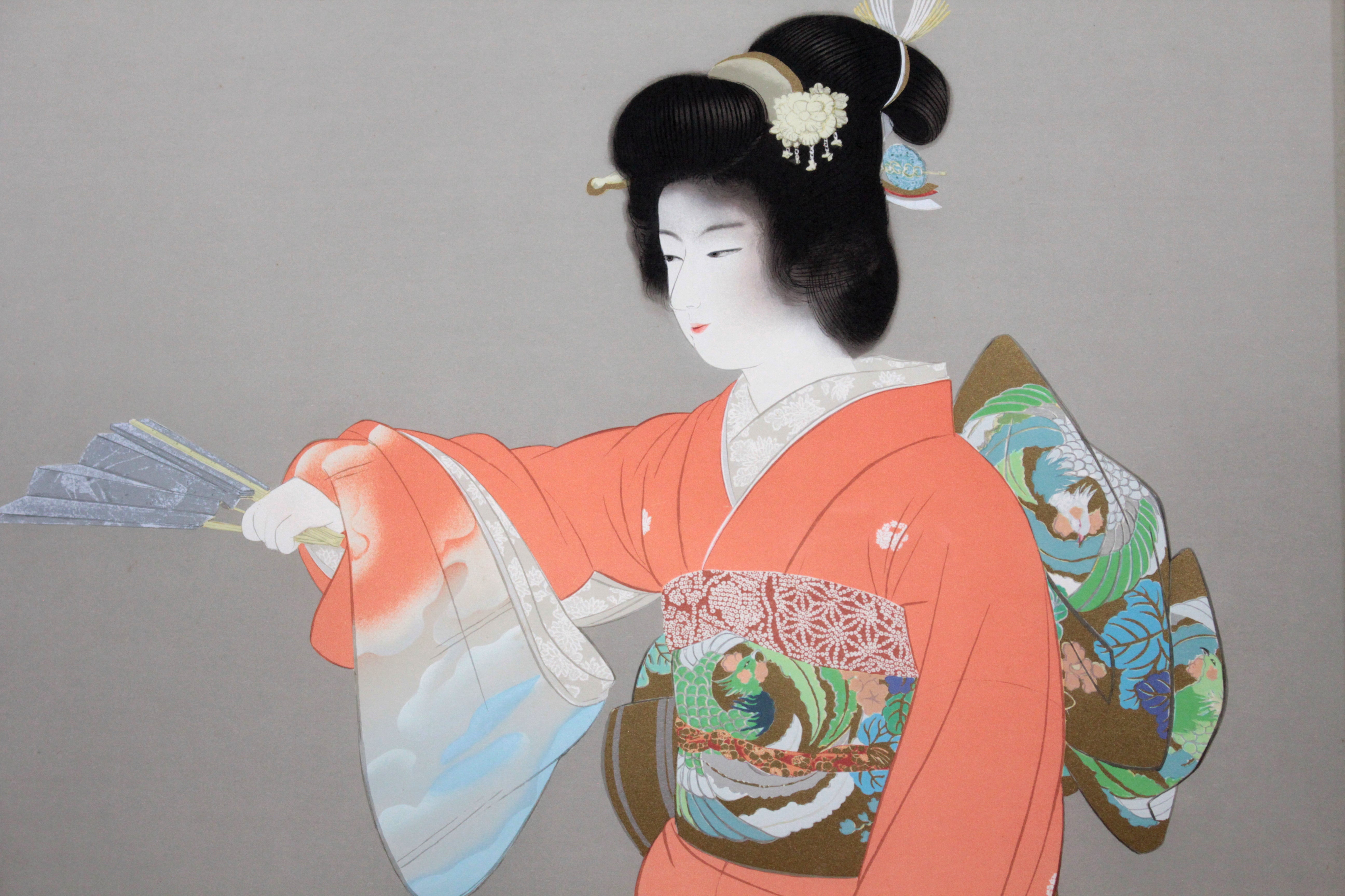 上村松園 『序の舞』 シルクスクリーン - 北海道画廊