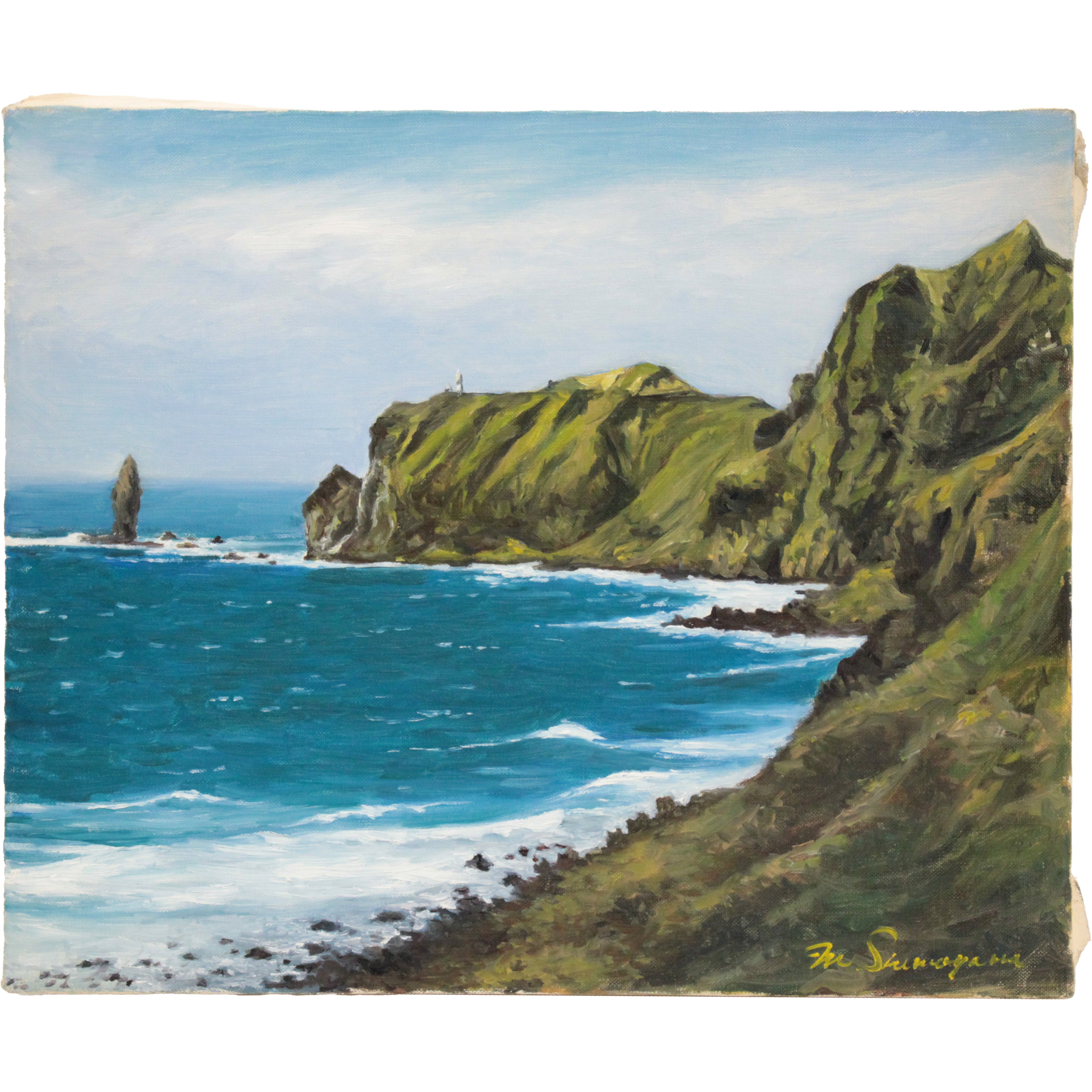 下山正八 『積丹半島 神威岬』 油彩画 - 北海道画廊