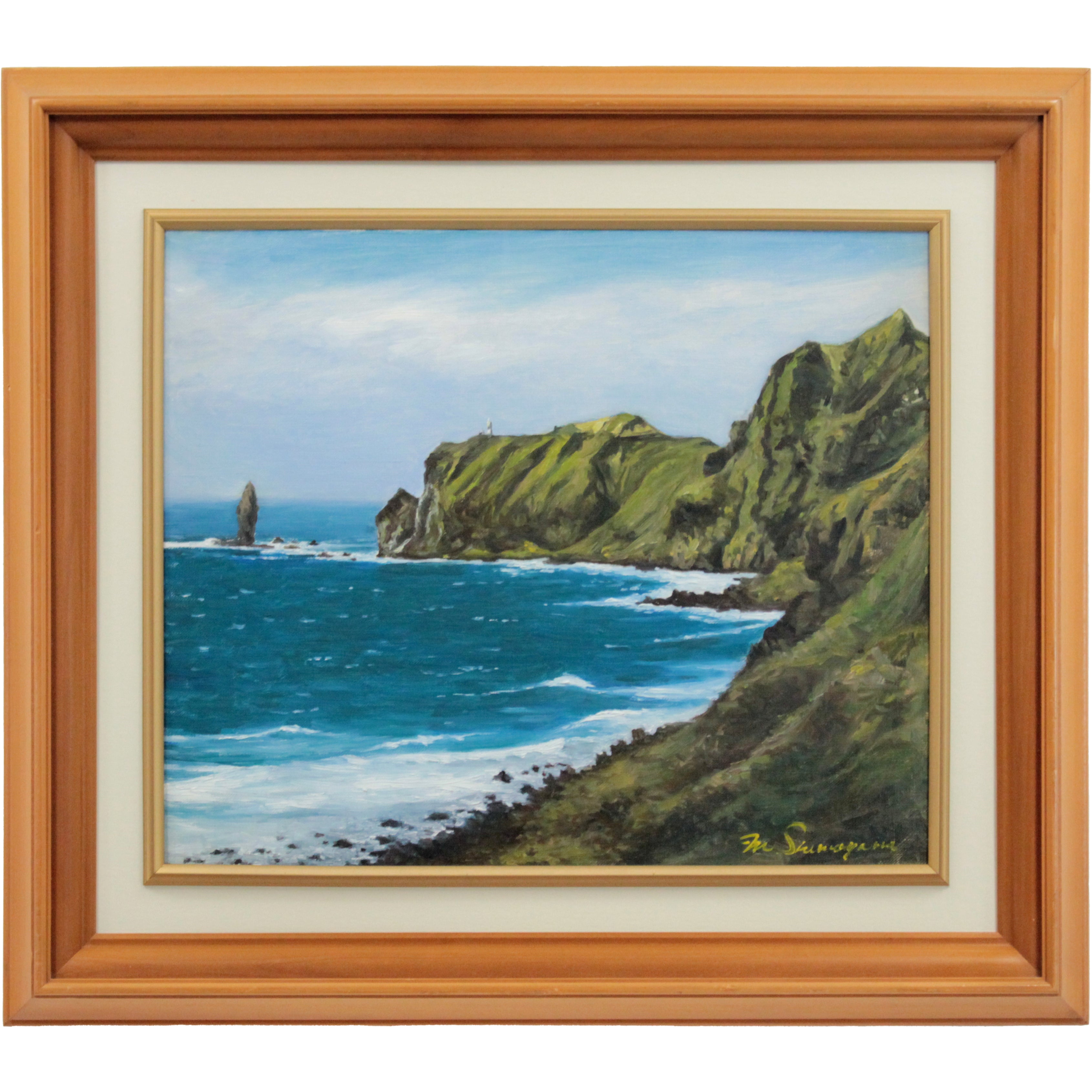 h*u様 細迫 諭「大地と海と果実」 額装 絵画 アート 現代美術 h*u様 細