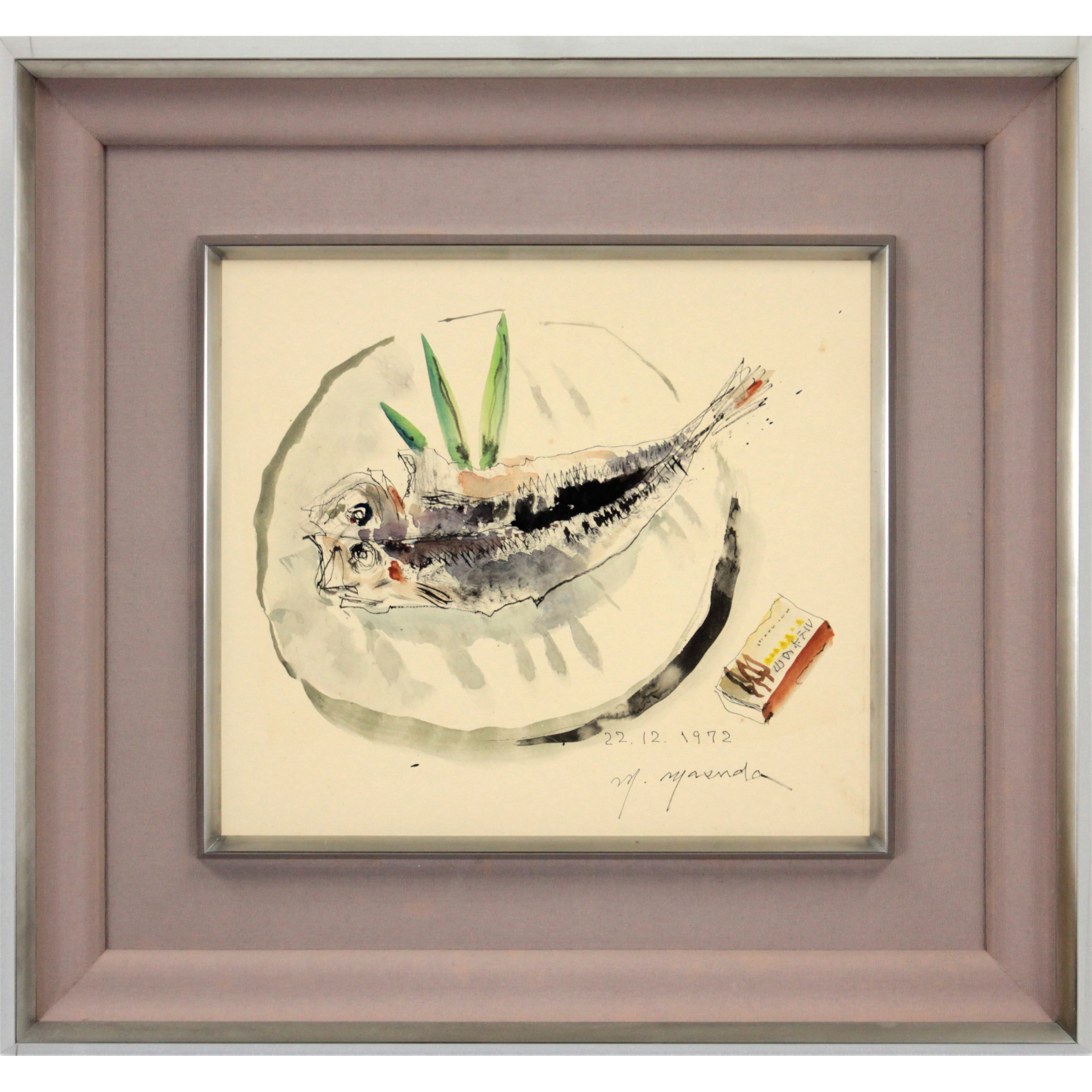 増田誠 『魚』 水彩画 - 北海道画廊