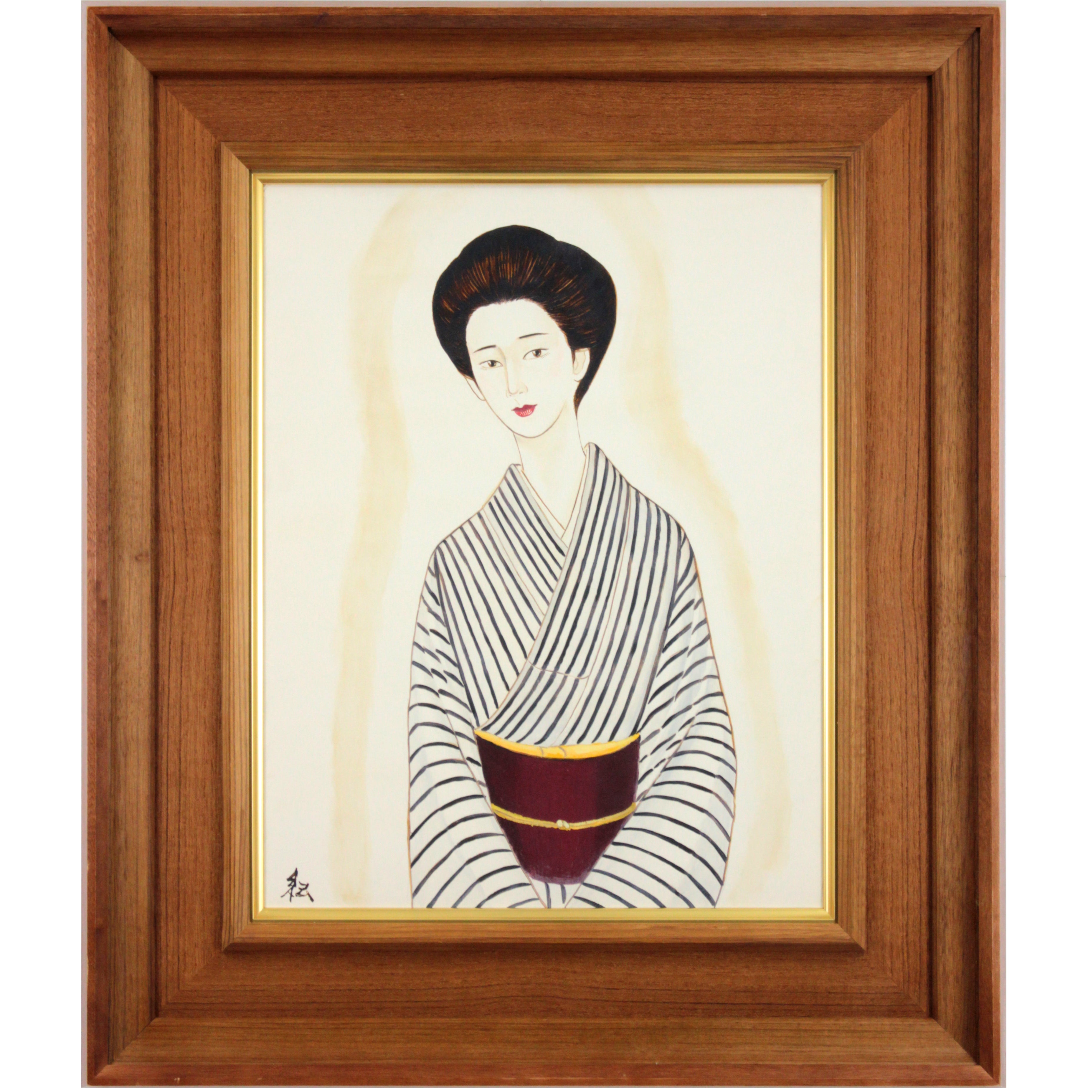 川瀬 紀深子 『粋な女』 油彩画 - 北海道画廊
