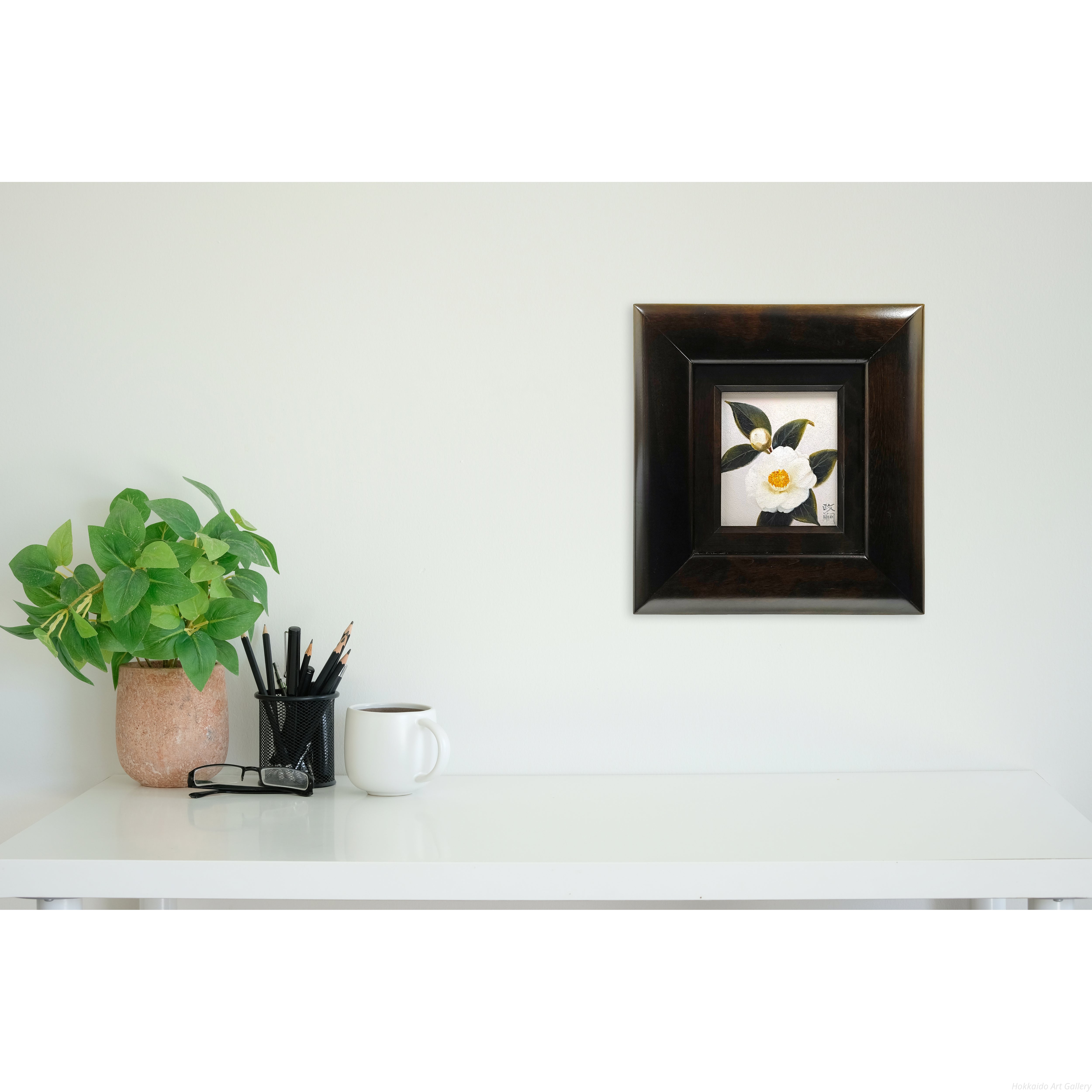 小林政嗣 『白椿』 油彩画 - 北海道画廊