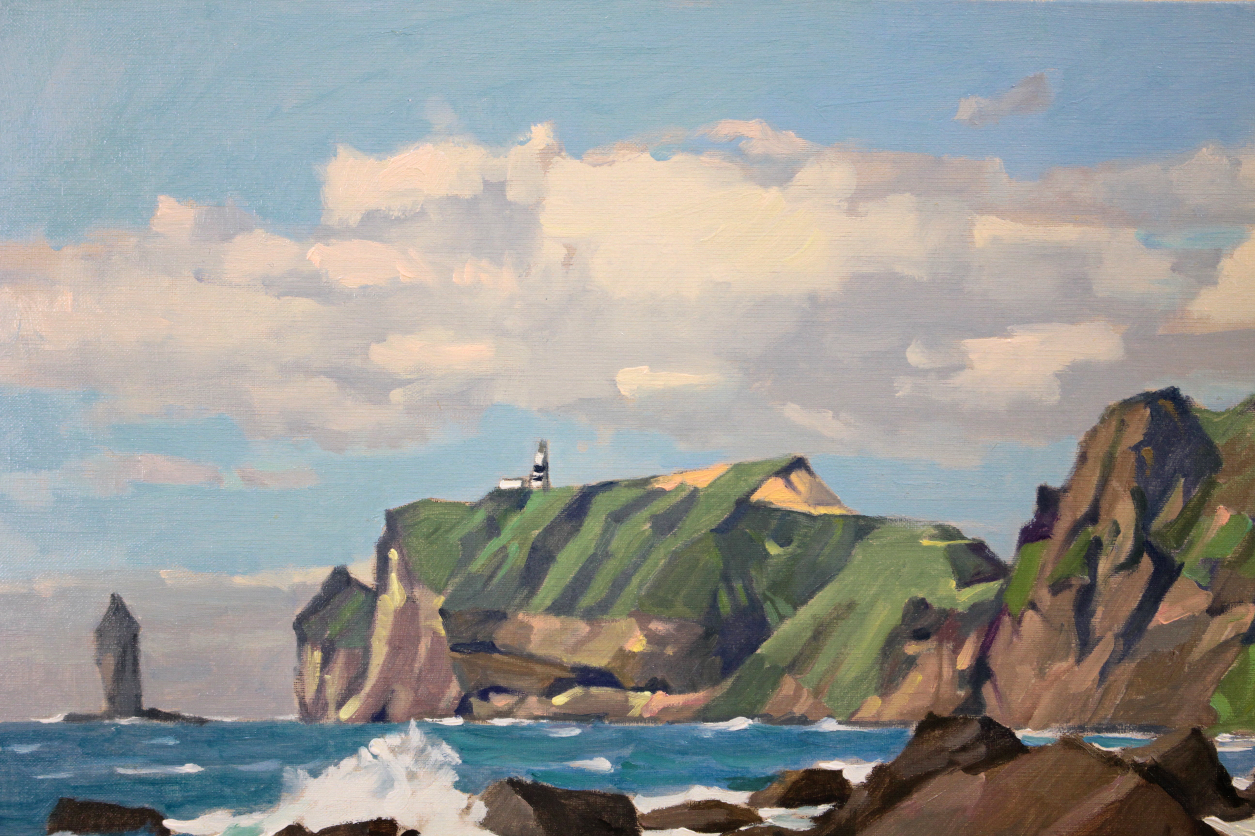 山岸正巳 『神威岬の荒磯』 油彩画 - 北海道画廊