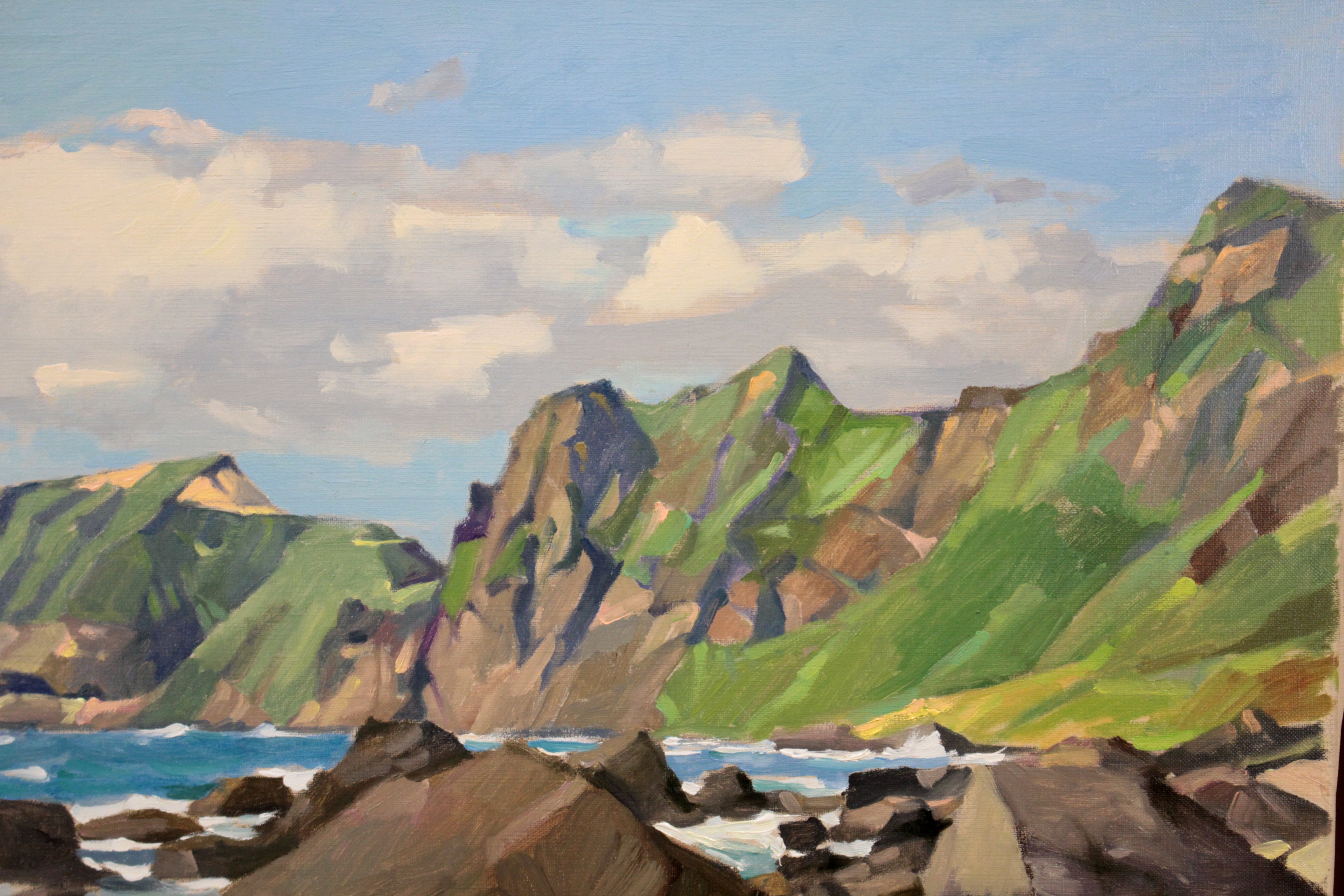 山岸正巳 『神威岬の荒磯』 油彩画 - 北海道画廊