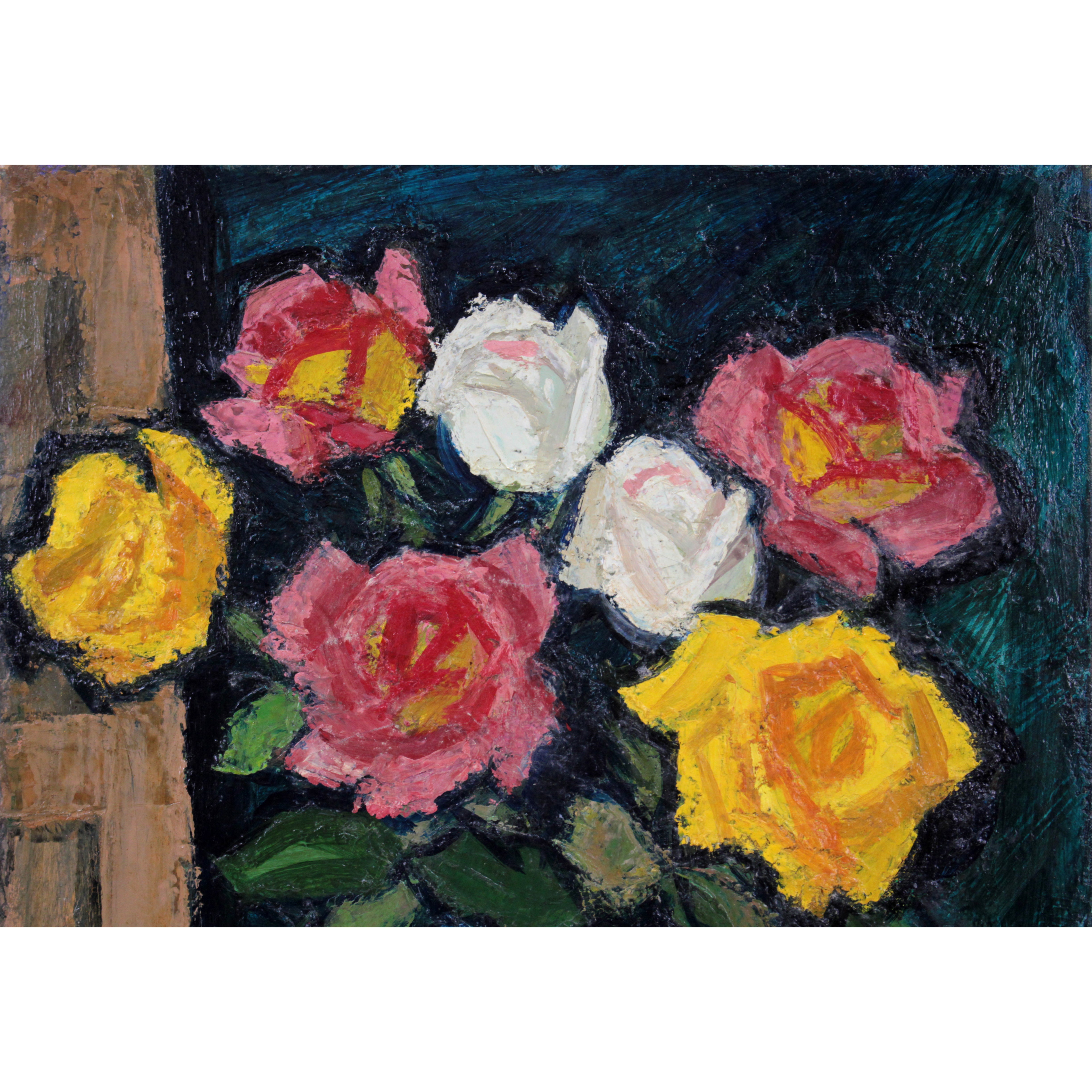 元川 嘉津美 『バラ』 油彩画 - 北海道画廊