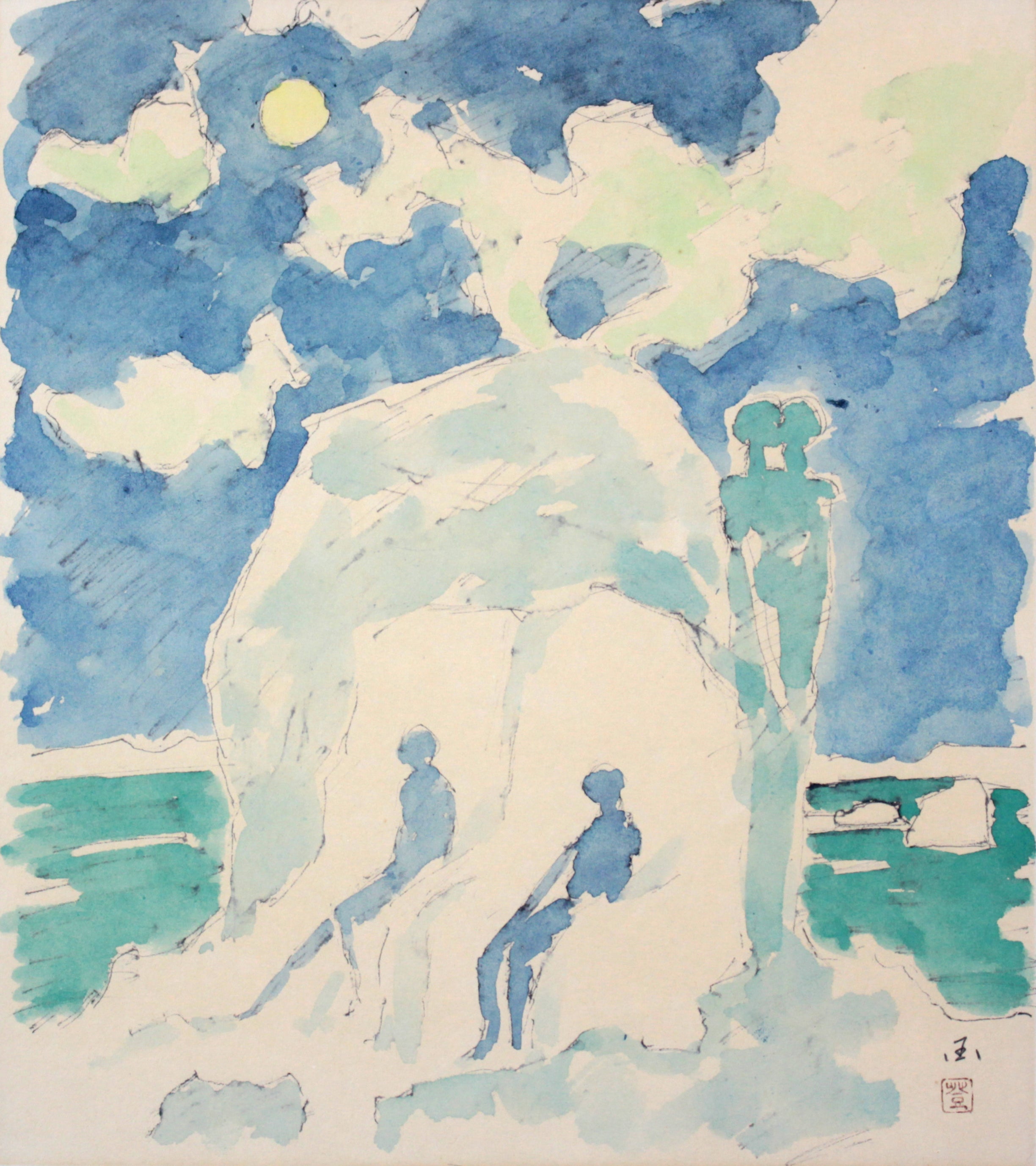 国松 登 『氷人』 水彩画 - 北海道画廊