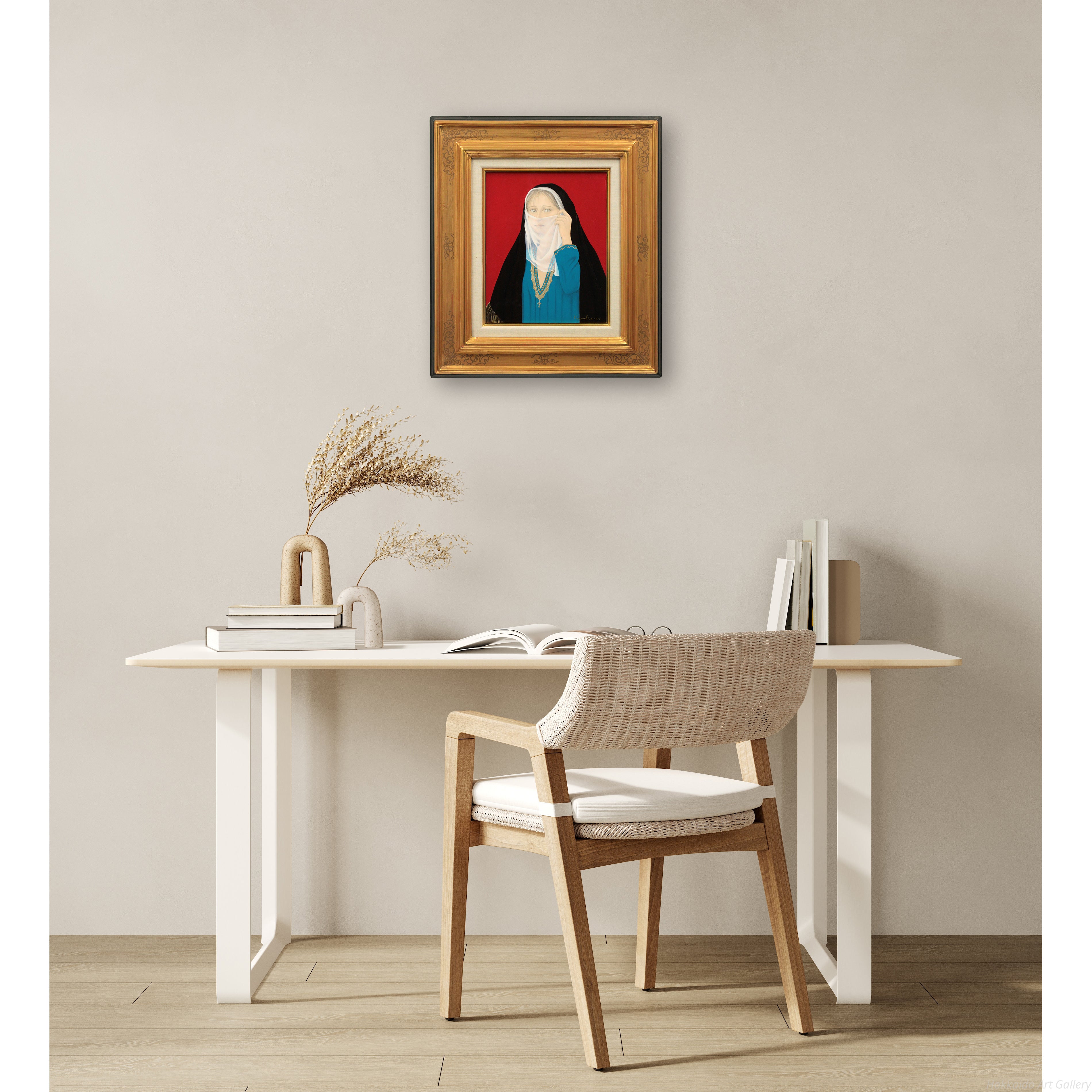 栗原喜依子 『モロッコの少女』 油彩画 - 北海道画廊