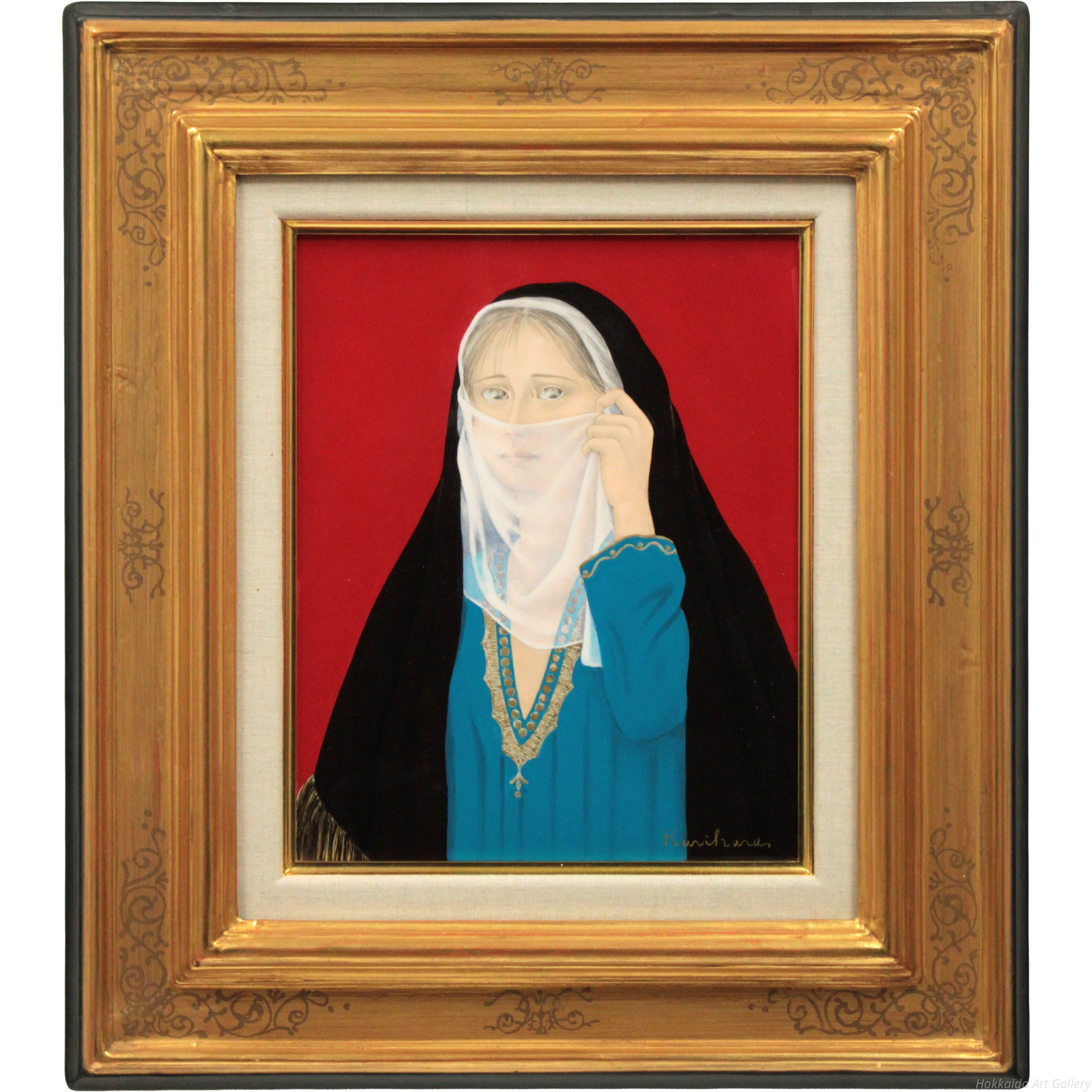 栗原喜依子 『モロッコの少女』 油彩画 - 北海道画廊