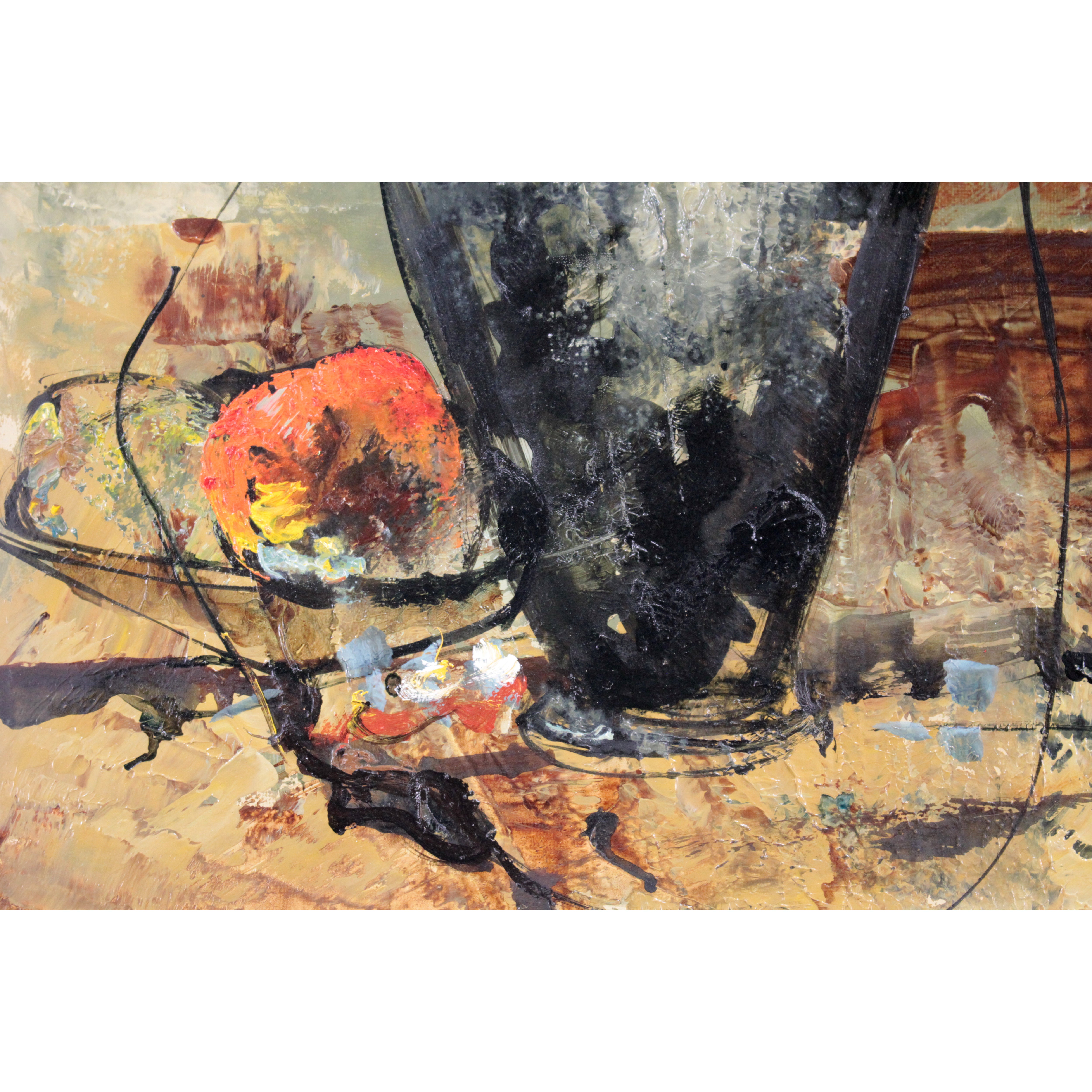 池田秀郎 『赤い花とランプ』 油彩画 - 北海道画廊