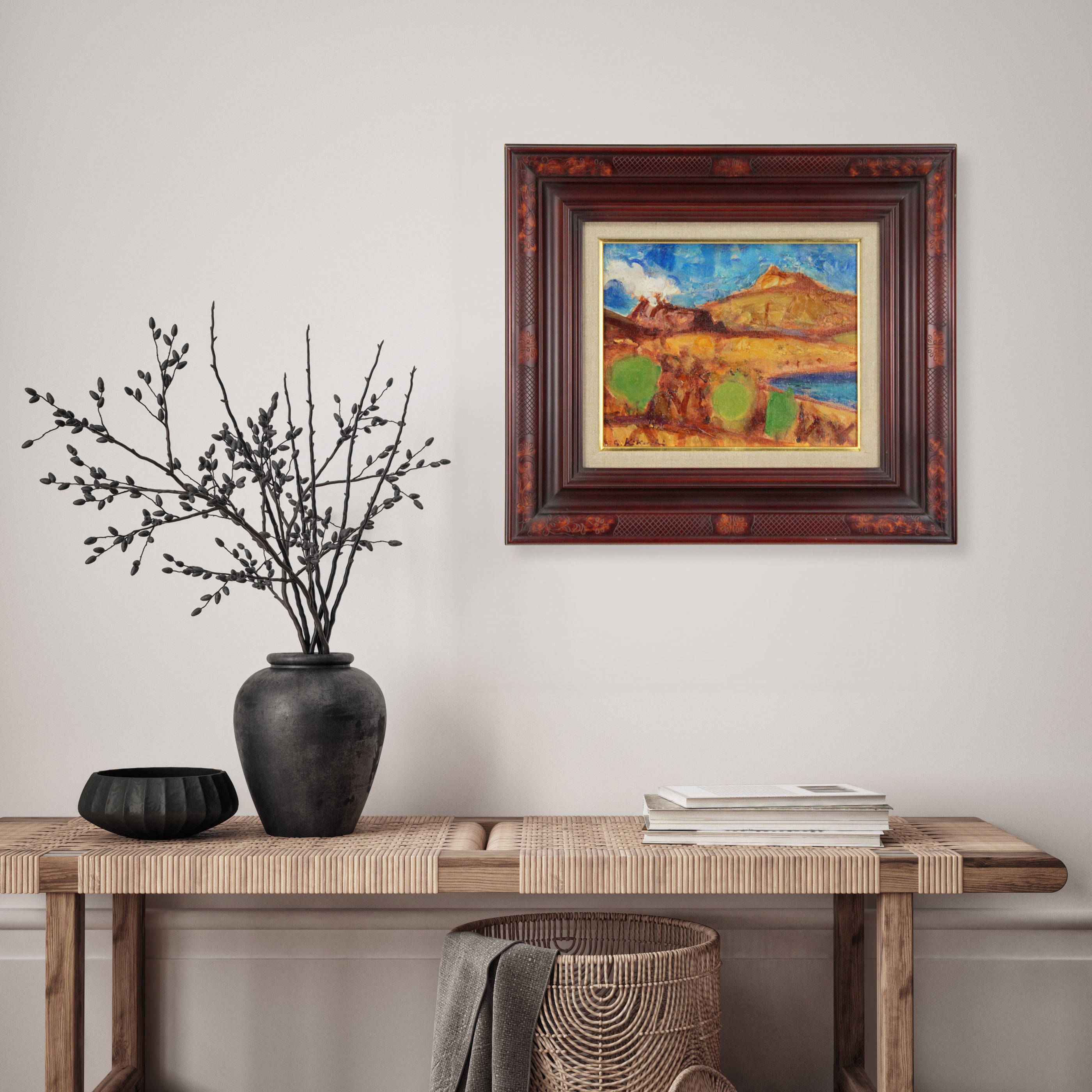 菊地精二 『昭和新山を望む』 油彩画 - 北海道画廊