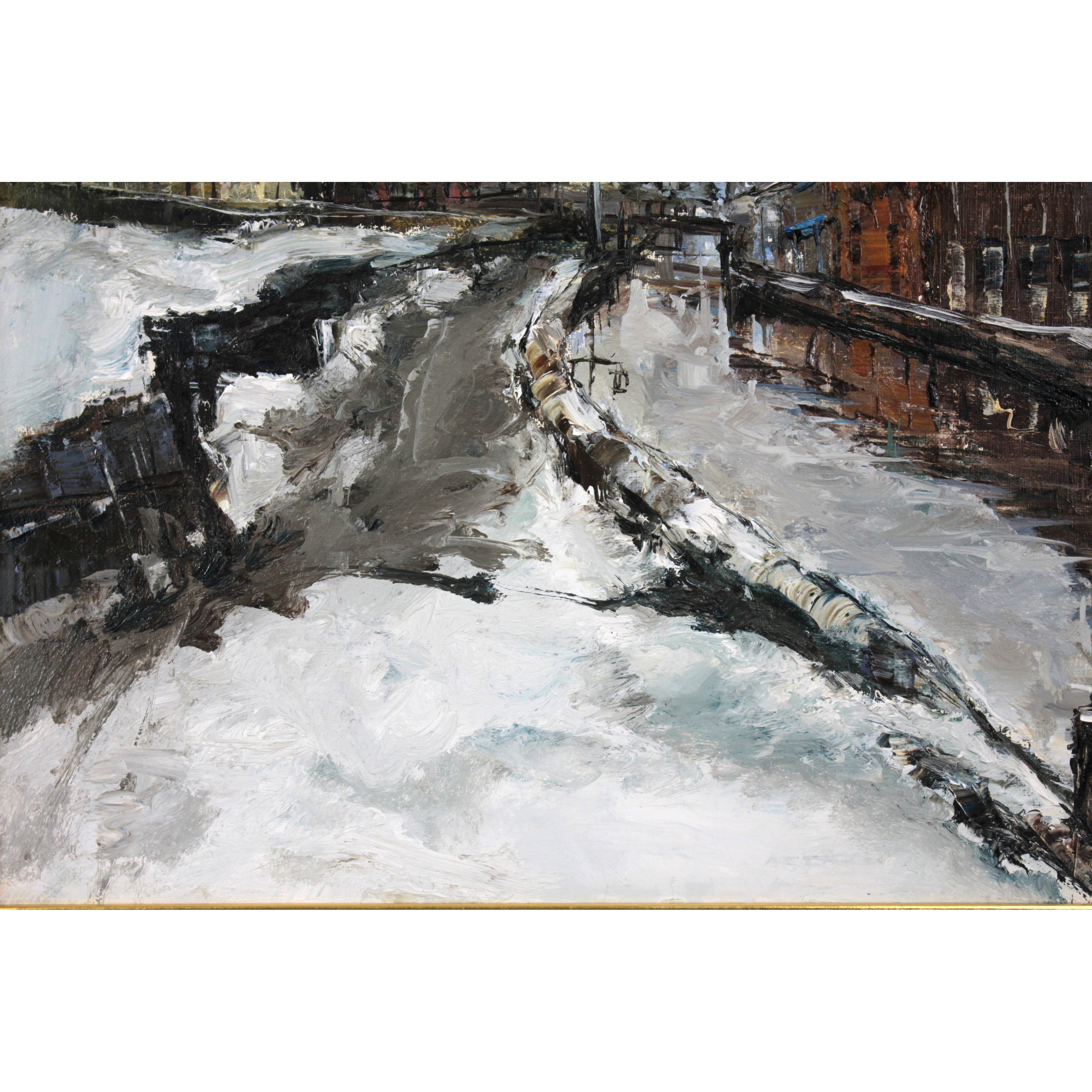 高橋益之 『小樽運河』 油彩画 - 北海道画廊