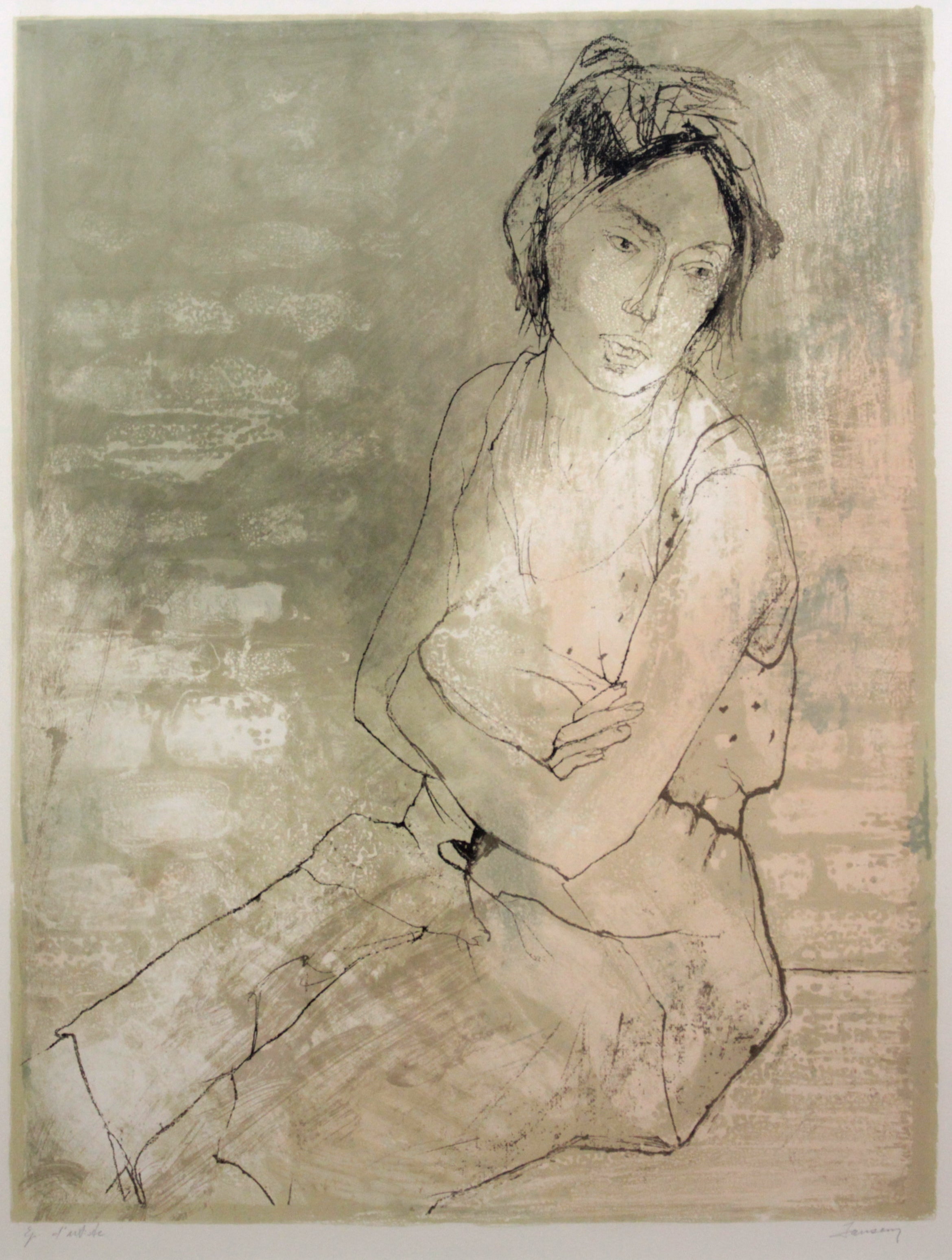 ジャン・ジャンセン 『憂鬱』 リトグラフ - 北海道画廊