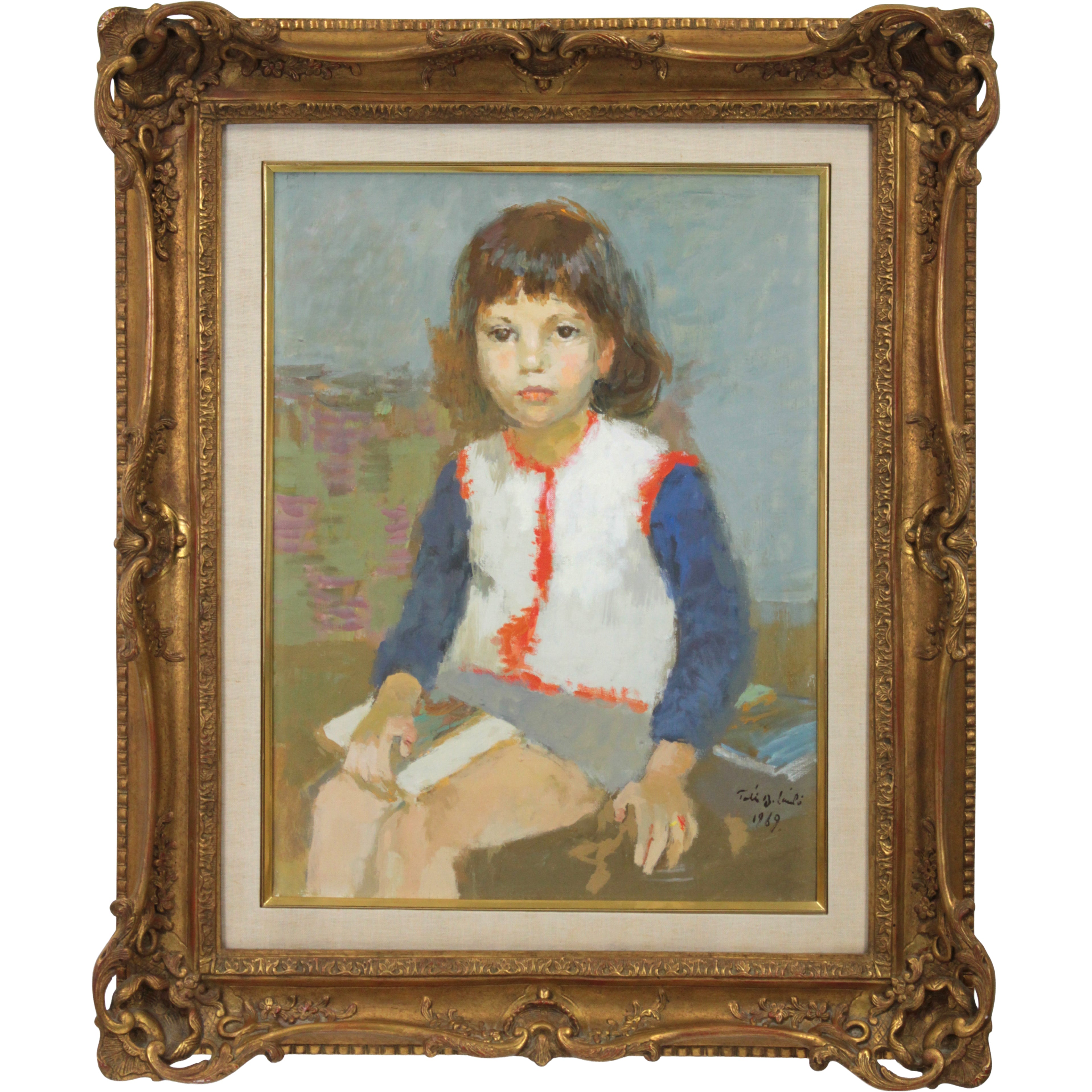 トート・ベー・ラスロ 『幼き日』 油彩画 - 北海道画廊