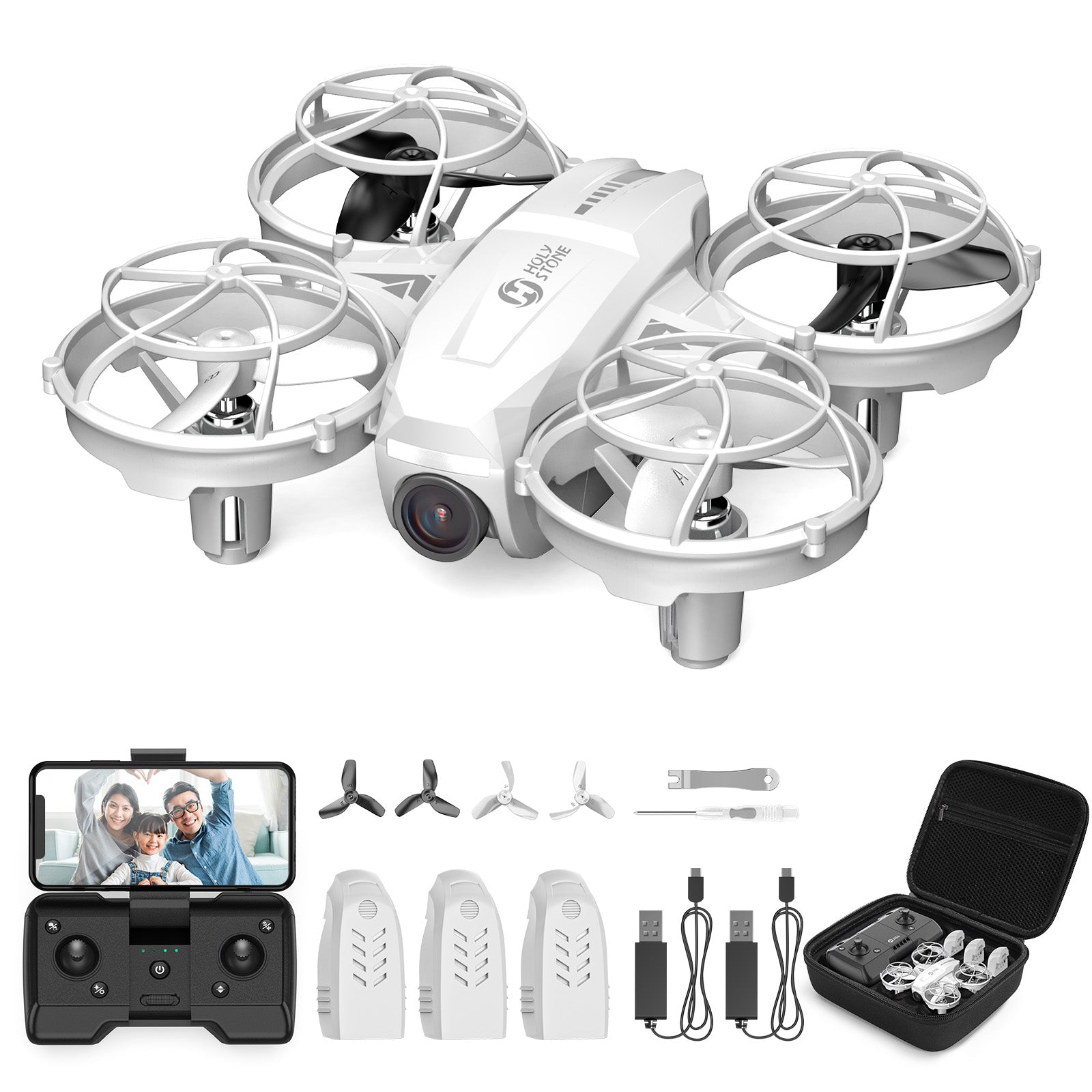 Holy Stone ドローン 100g未満 小型 こども向け バッテリー3個 1080P