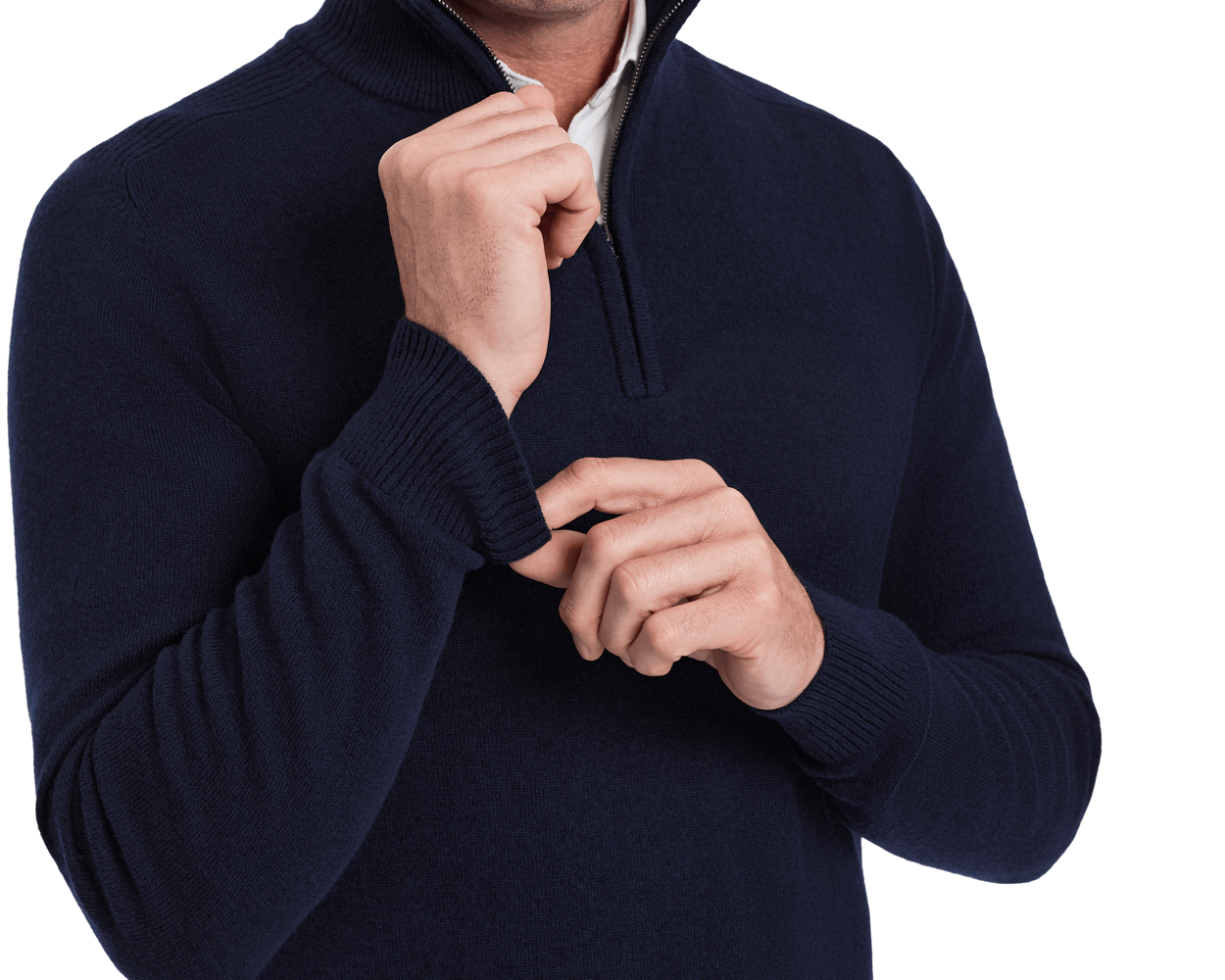 Men's Navy Quarter-Zip Sweater | Holderness & Bourne