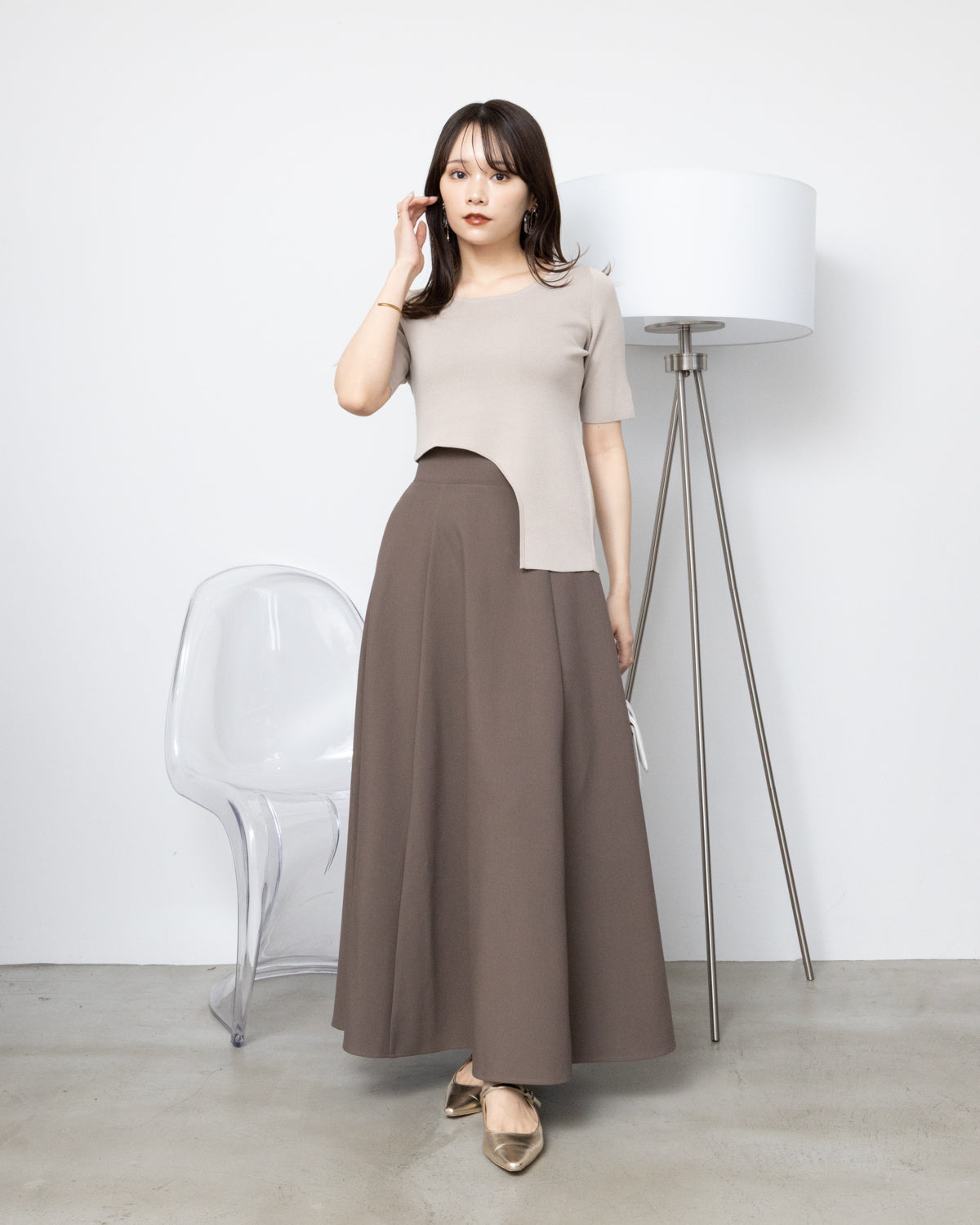 2WAYアシンメトリーニット | hollis