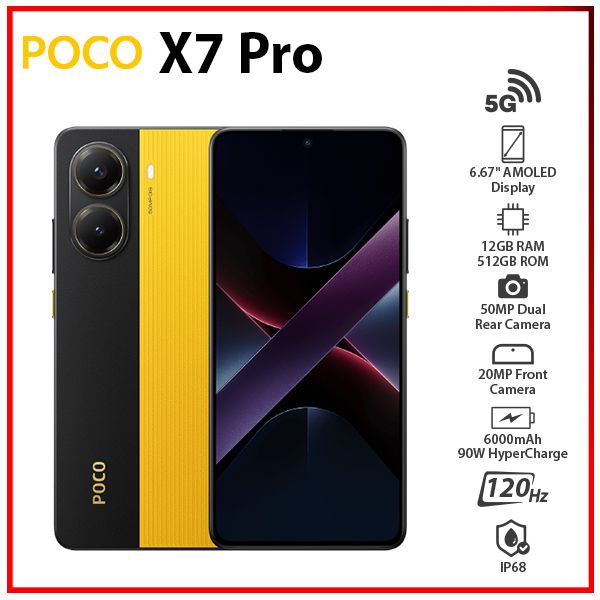 Xiaomi POCO X7 Pro 5G 12GB+512GB YELLOW Dual SIM Unlocked Android