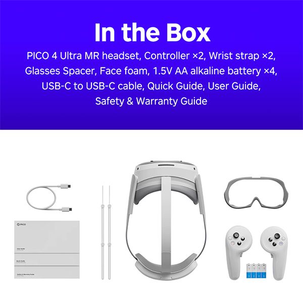PICO 4 Ultra Headset Wi-Fi Virtual Reality (12GB+256GB/105° FOV