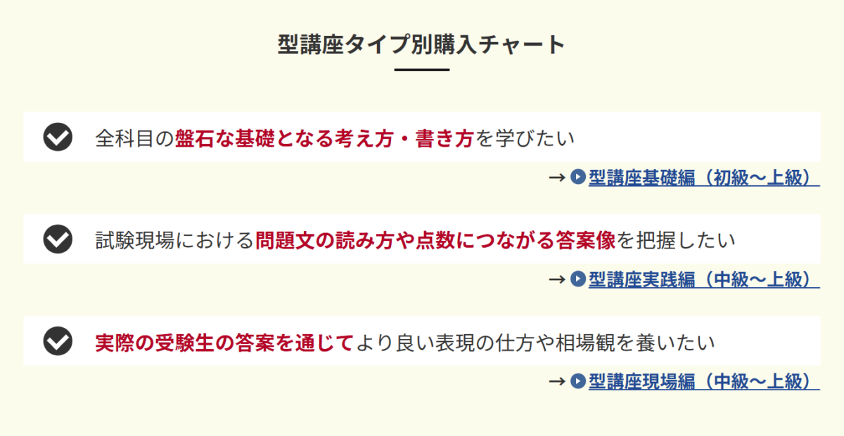 アガルート「採点実感から読み解く合格答案の『型』習得講座」の口コミ