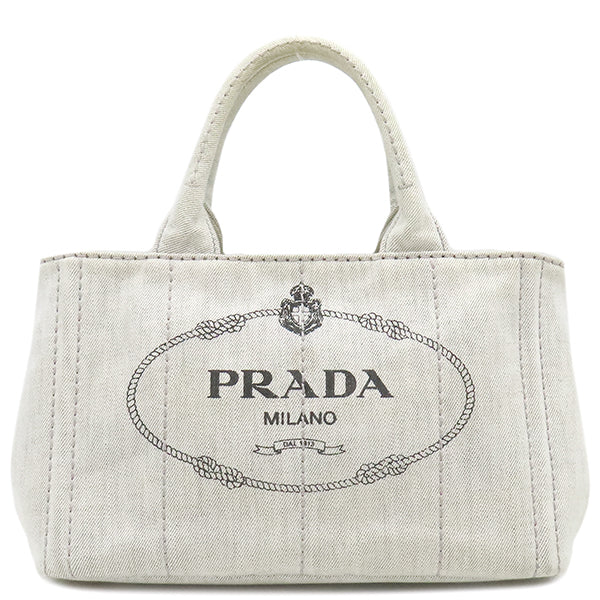 プラダ PRADA カナパ ミニ トートバッグ B2439G BIANCO デニム 2WAY