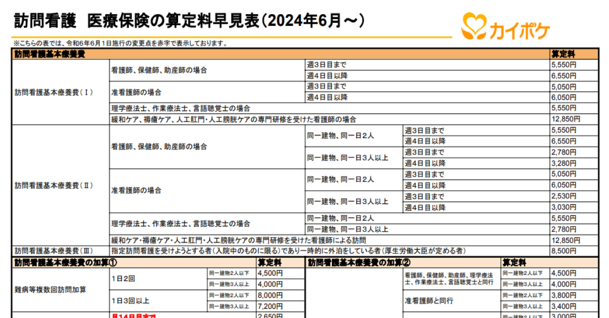 訪問看護の2024年度診療報酬改定｜カイポケ訪問看護マガジン