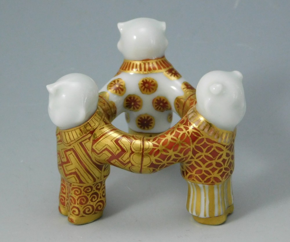 五代 真葛香斎 金ラン三人形 蓋置 | いとう鳳凰堂古美術店