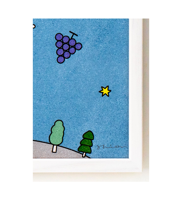 ねこくま雑貨店 複製原画「フルーツの夢」(額装有り)直筆サイン入り