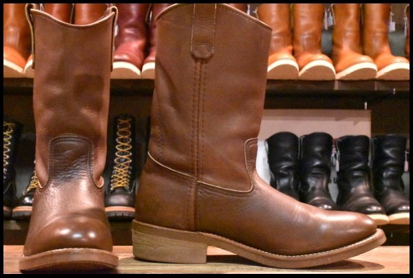 7.5D 良品 旧羽タグ 95年】レッドウィング 1155 ペコス 茶 ブラウン