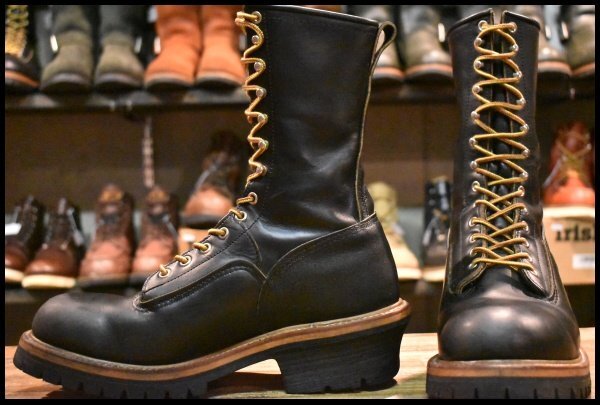 8.5D 良品 PT91刺繍 98年】レッドウィング 2210 ロガー 黒 ブラック