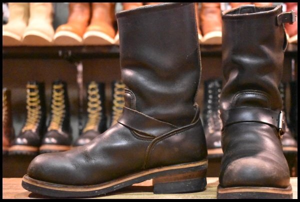 6D 中古 PT91刺繍】レッドウィング 2268 エンジニア 黒 ブラック