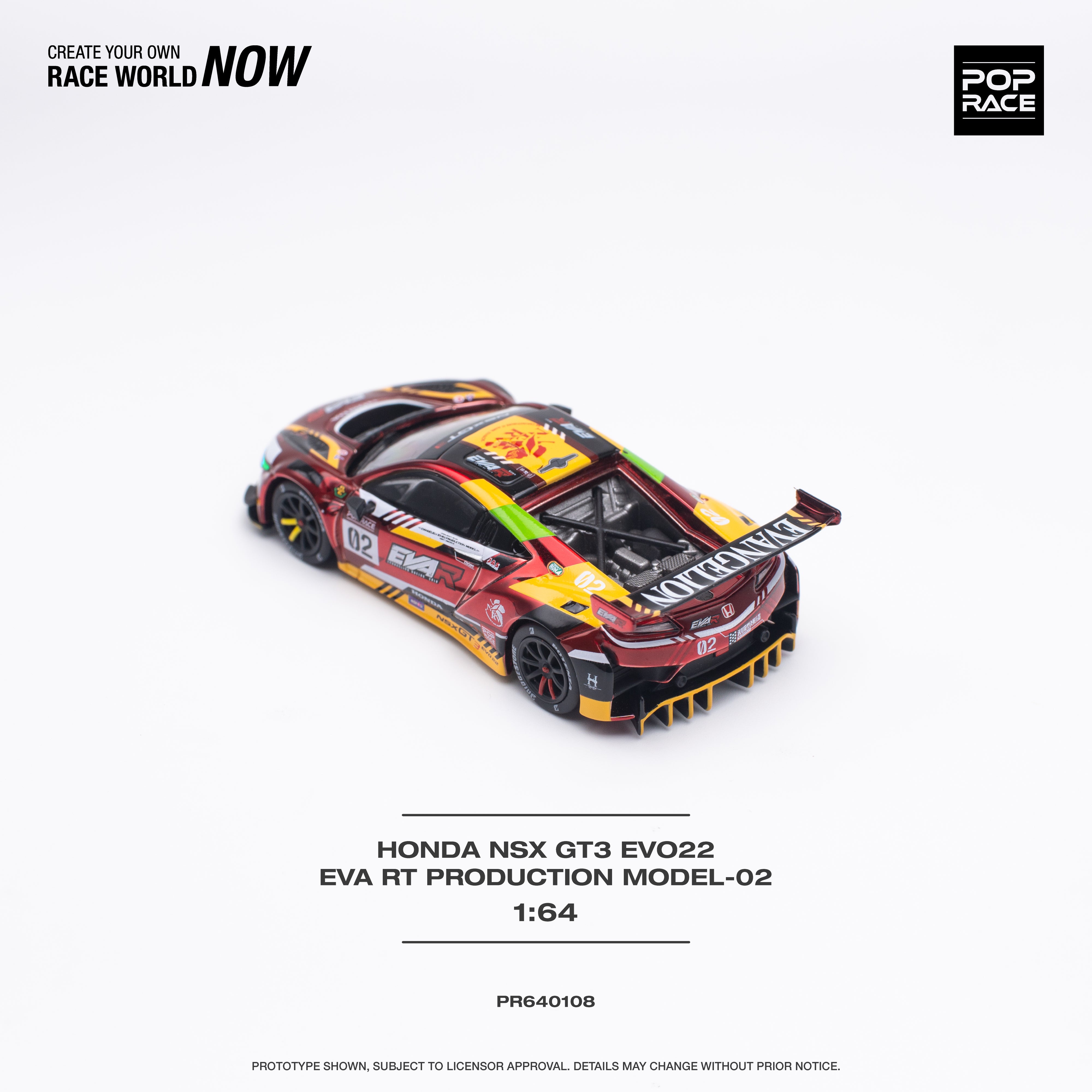 POPRACE 1:64 HONDA NSX GT3 EVO22 EVA RT PRODUCTION MODEL-02