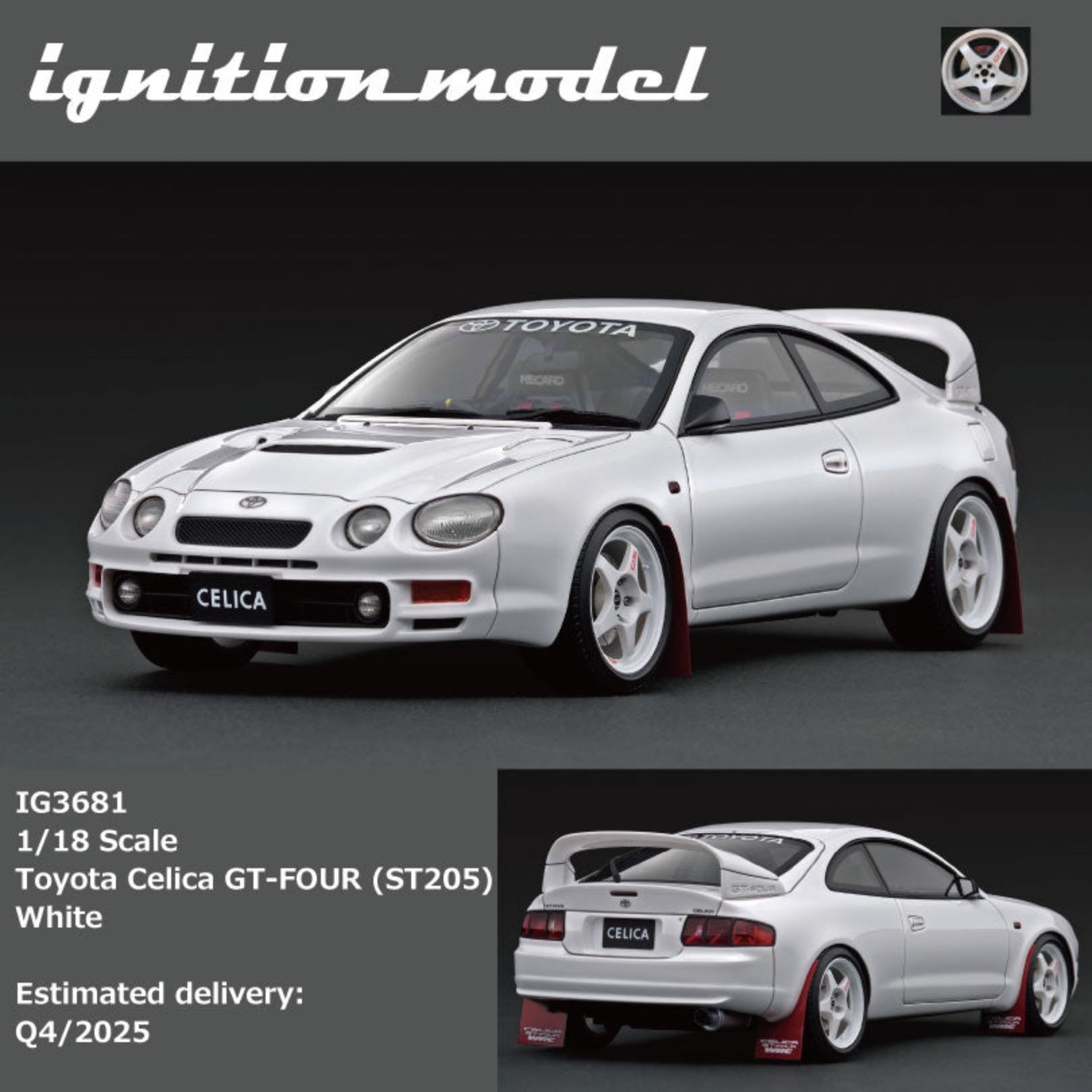 Ignition Model 1:18 Toyota Celica GT-4 (ST205) White/ Yellow