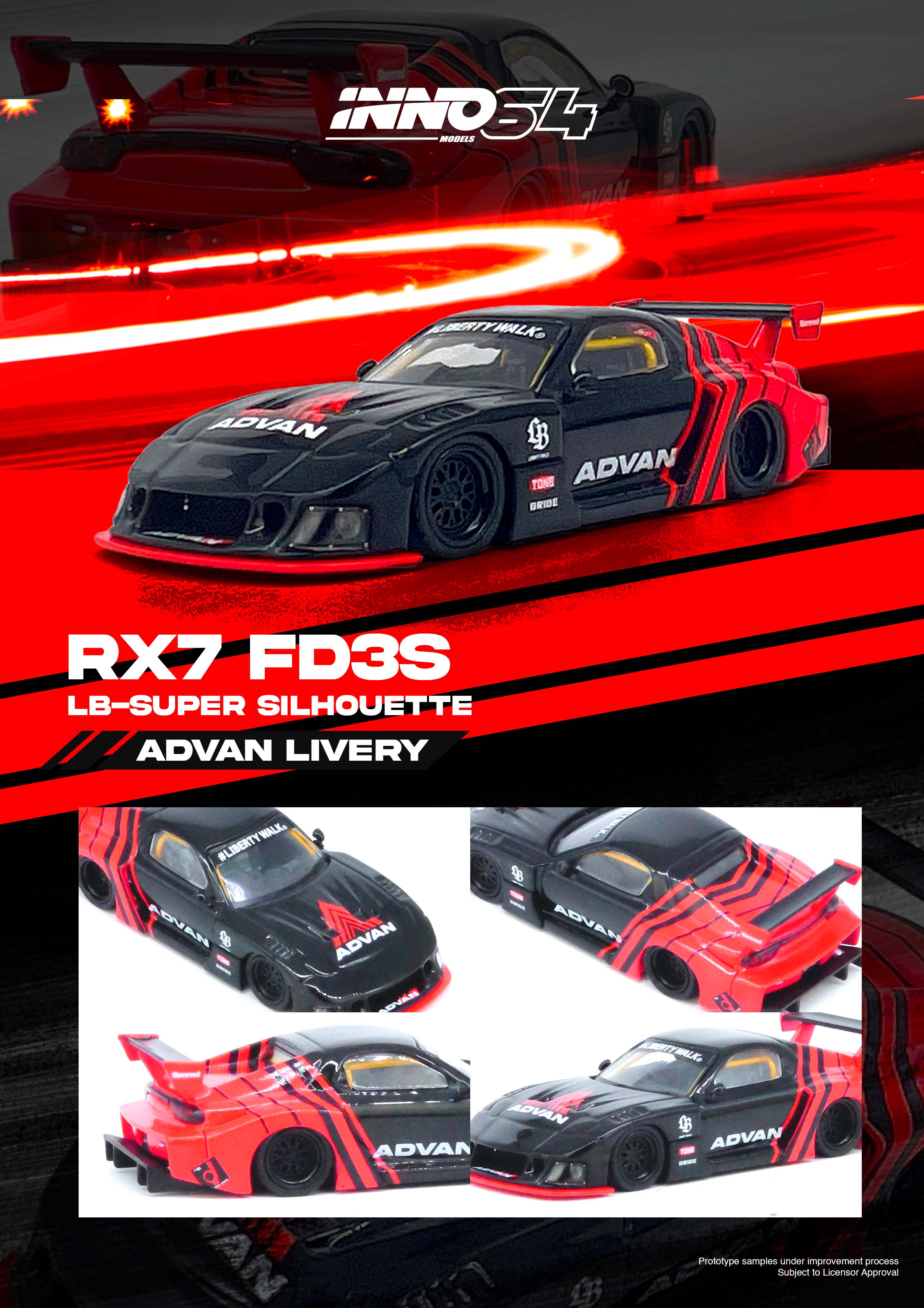 Inno64 1:64 LBWK MAZDA RX7 (FD3S) LB-SUPER SILHOUETTE 