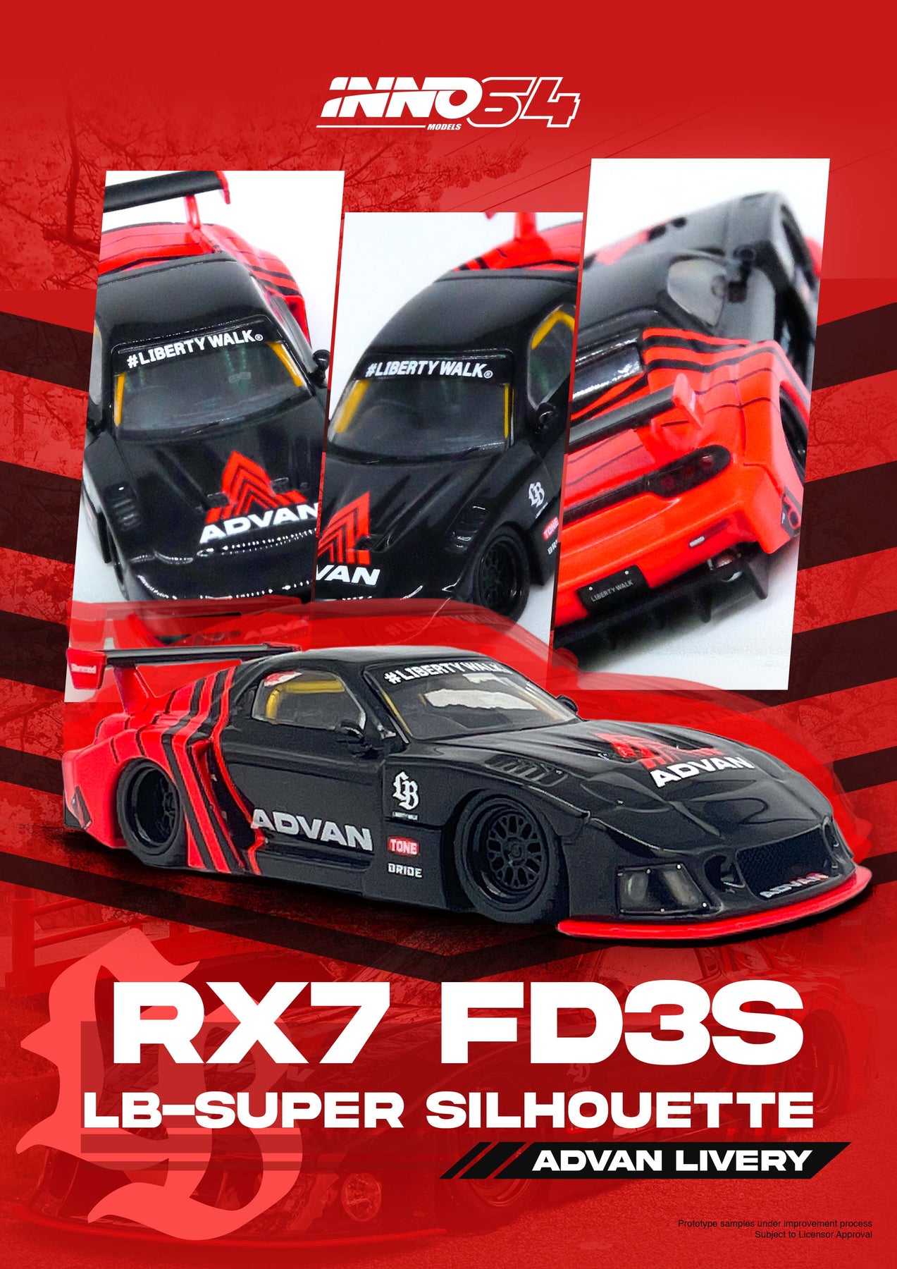 Inno64 1:64 LBWK MAZDA RX7 (FD3S) LB-SUPER SILHOUETTE 