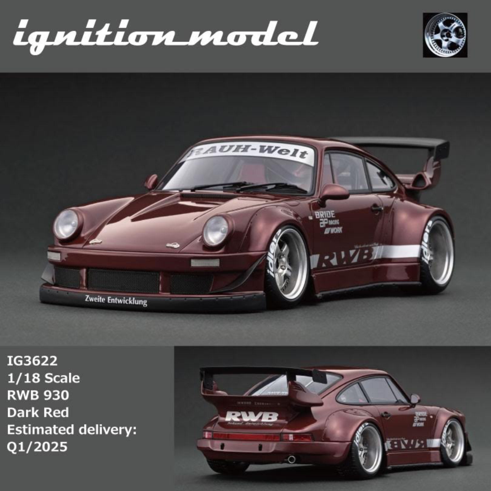 Ignition Model 1:18 Porsche RWB 930 Dark Red IG3622 – Horizon Diecast