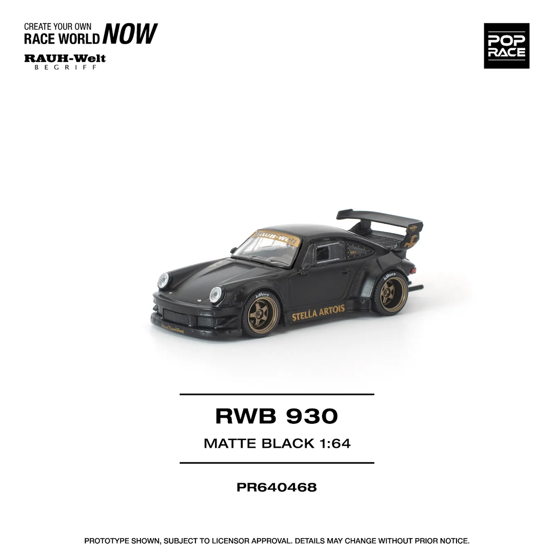 Preorder] POPRACE 1:64 Porsche RWB 930 MATTE BLACK 