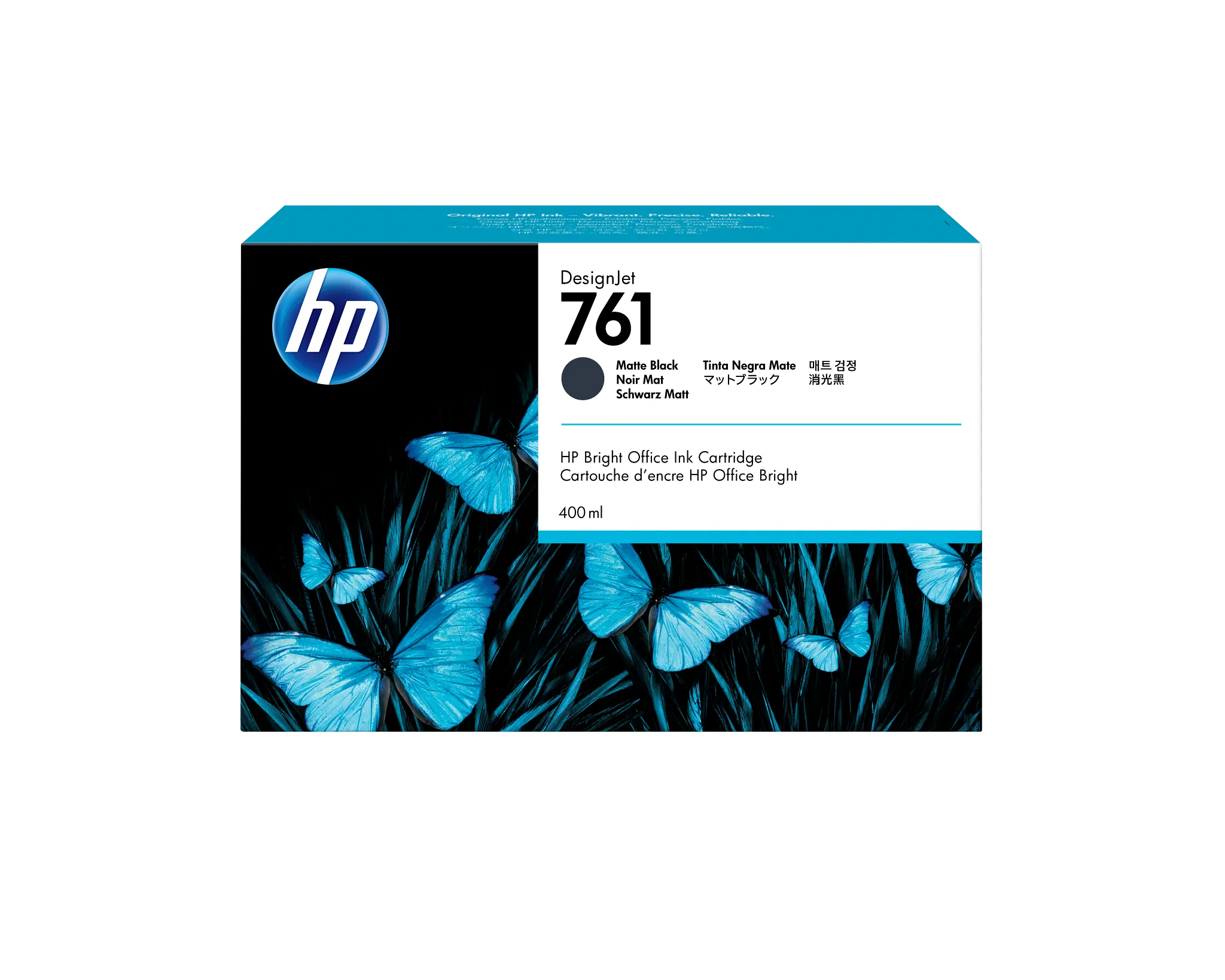 HP® 761 400-ml Matte Black DesignJet Ink Cartridge (CM991A)