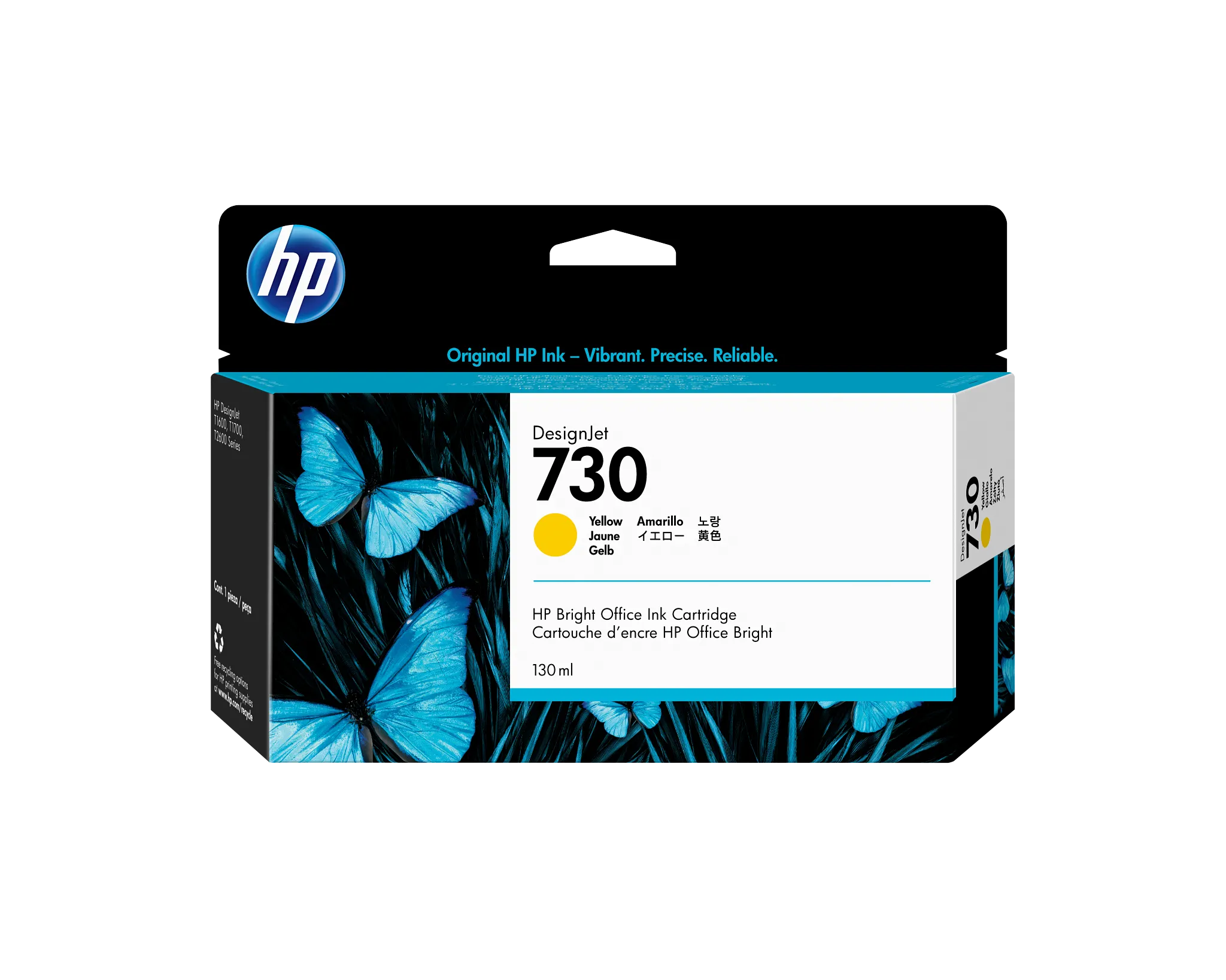 HP® 730 130-ml Yellow DesignJet Ink Cartridge (P2V64A)