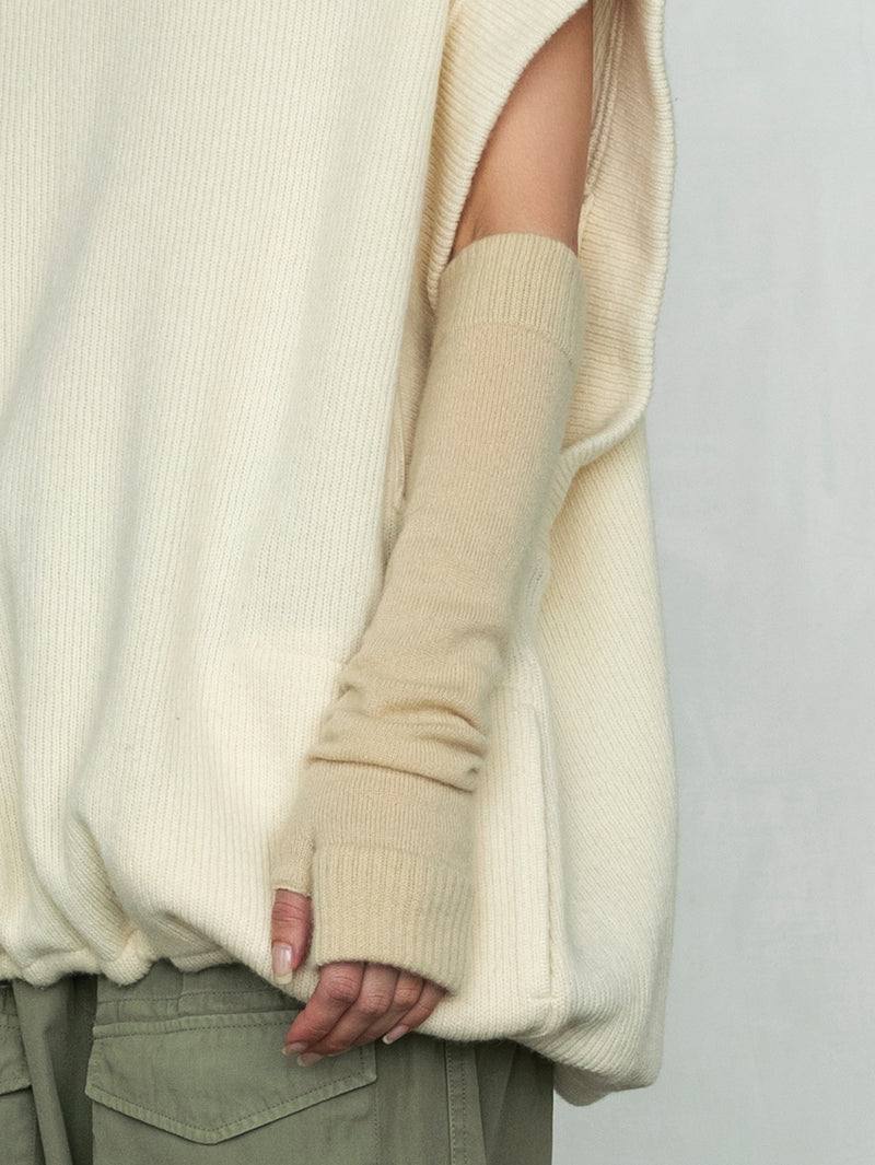 ASAUCE MELER | ミドルゲージカシミヤニットアームウォーマー – H+