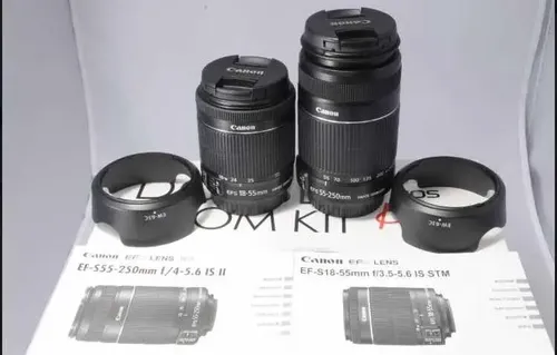 Câmera Cânon Eos Kiss X7 Rebel Sl1 Lentes 18-55mm/ 55-250mm Preto