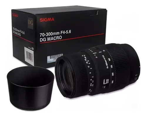 Lente Sigma 70-300mm F4 5.6 Dg Macro Câmeras Canon Af Preto