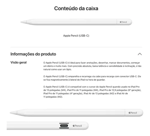 Apple Pencil Usb-c Original Lacrada Garantia 1 Ano A3085 New