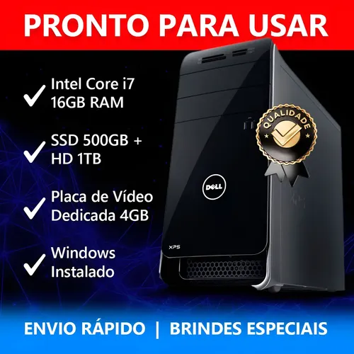 Desktop Dell Xps 8700 I7 16gb Ram 500gb Ssd + 1tb Hd 500 Gb 16 Gb